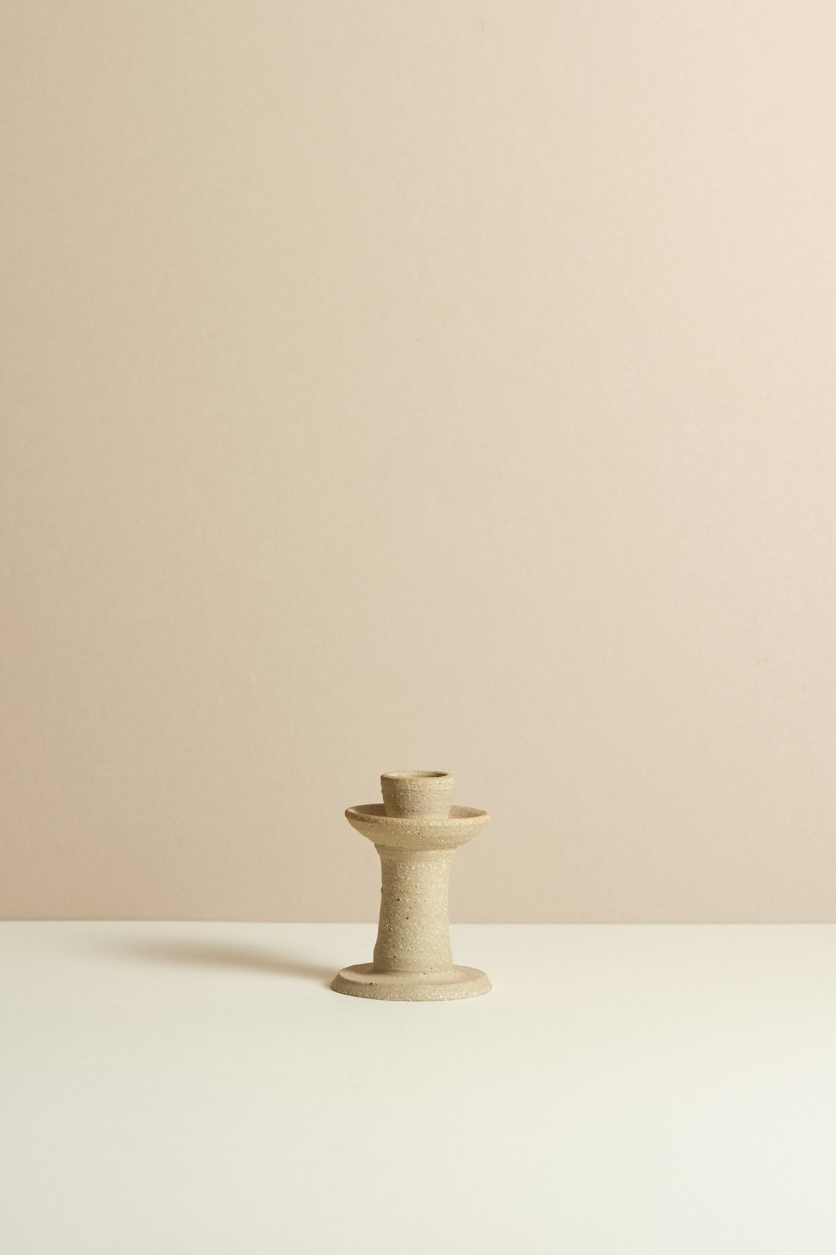 Short Stoneware Candleholder