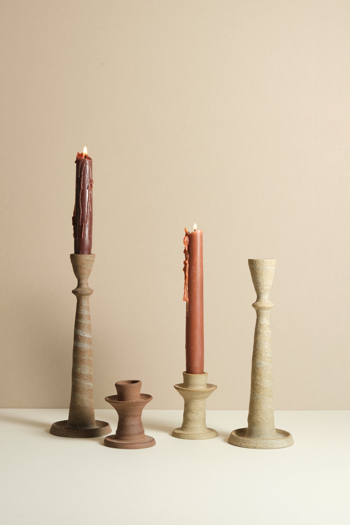 Large Stoneware Candlestick