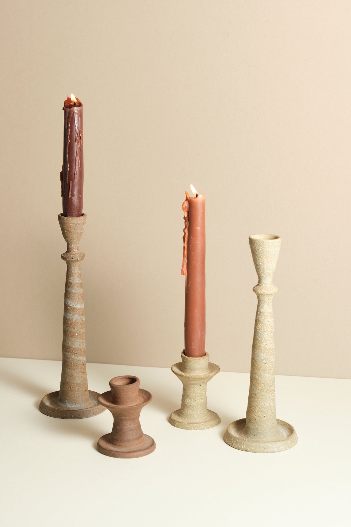 Short Stoneware Candleholder