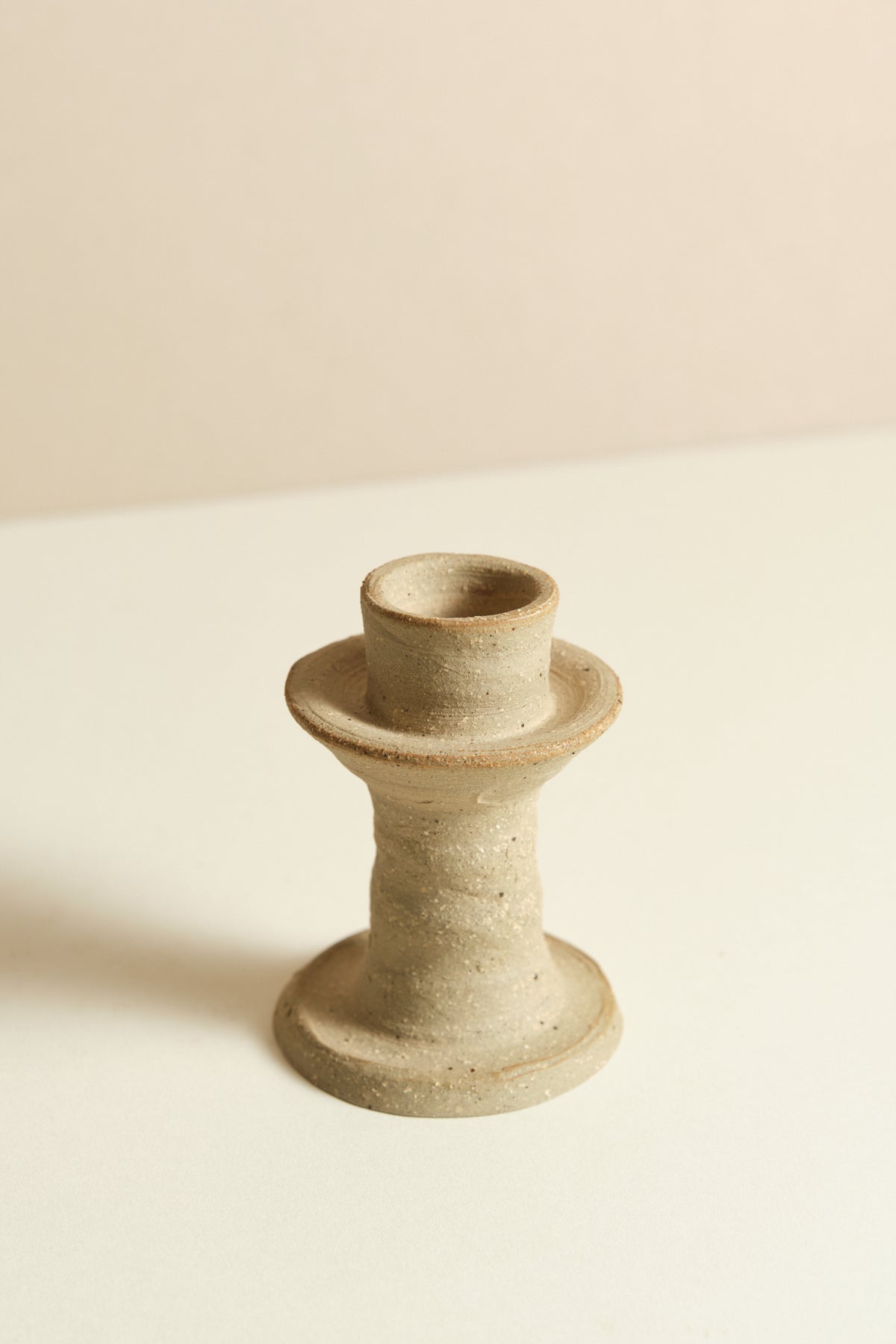 Short Stoneware Candleholder