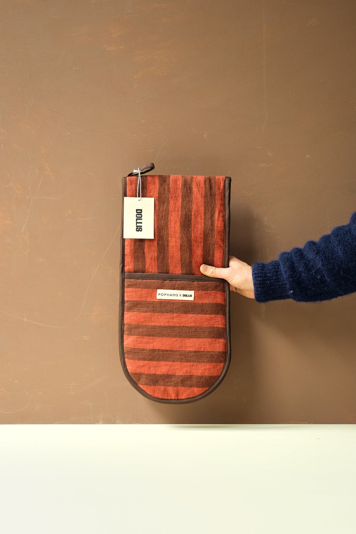 Striped Linen Oven Glove