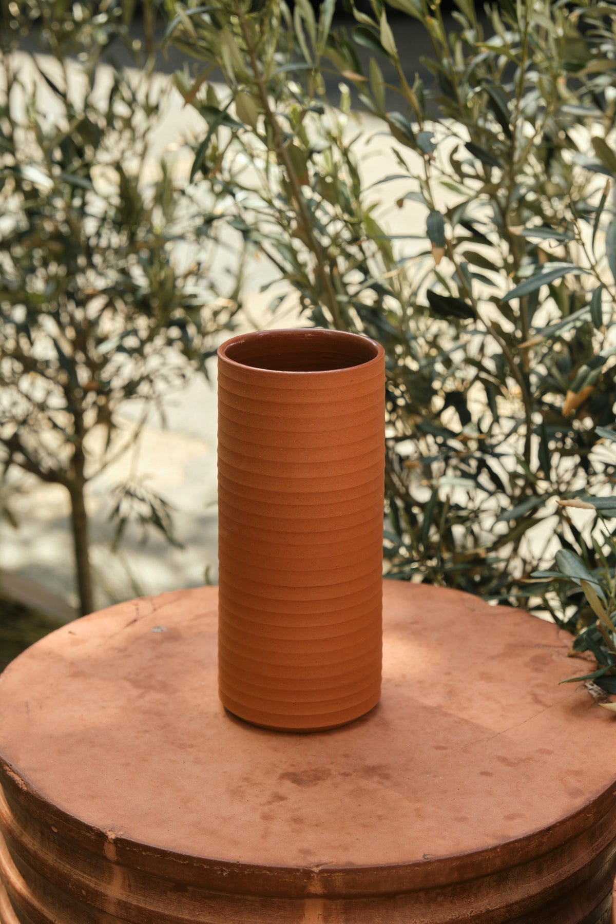 Rib Terracotta Vase by San San