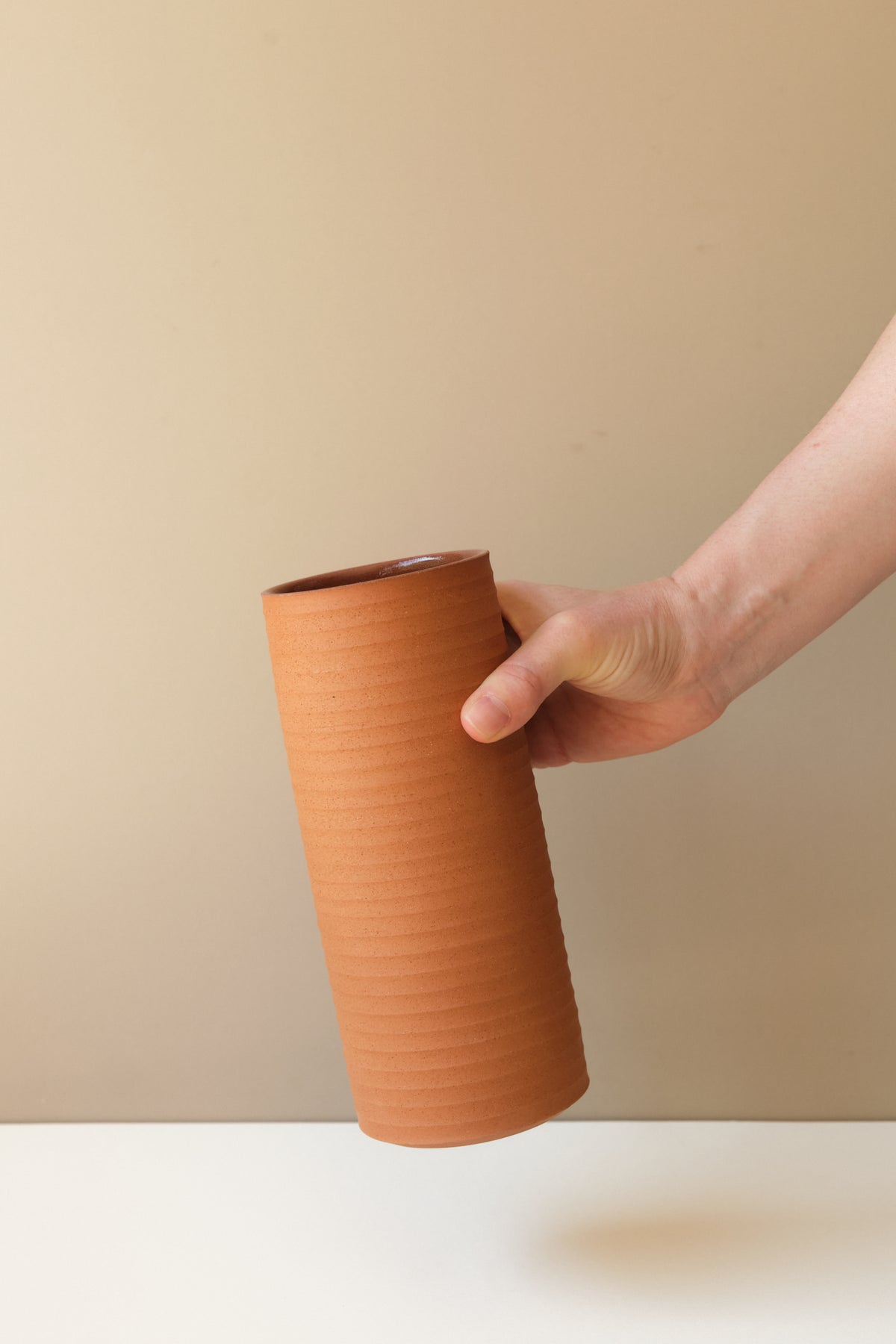 Rib Terracotta Vase by San San