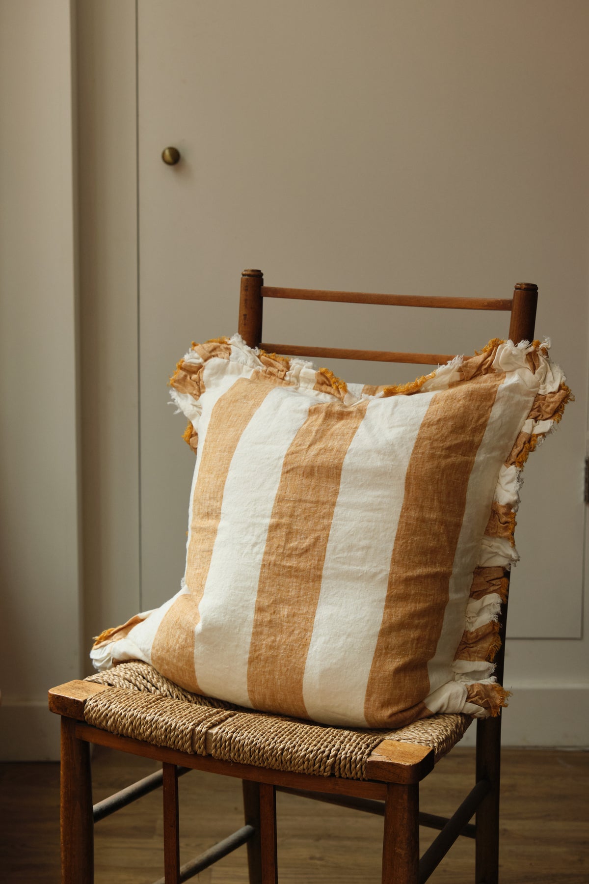 Ruffle Edge Stripe Cushion