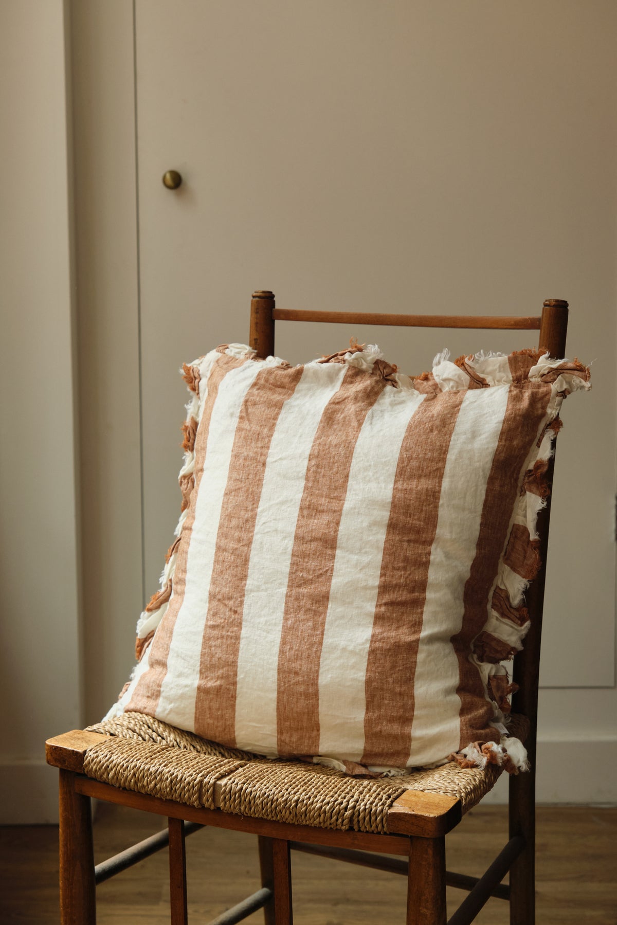Ruffle Edge Stripe Cushion