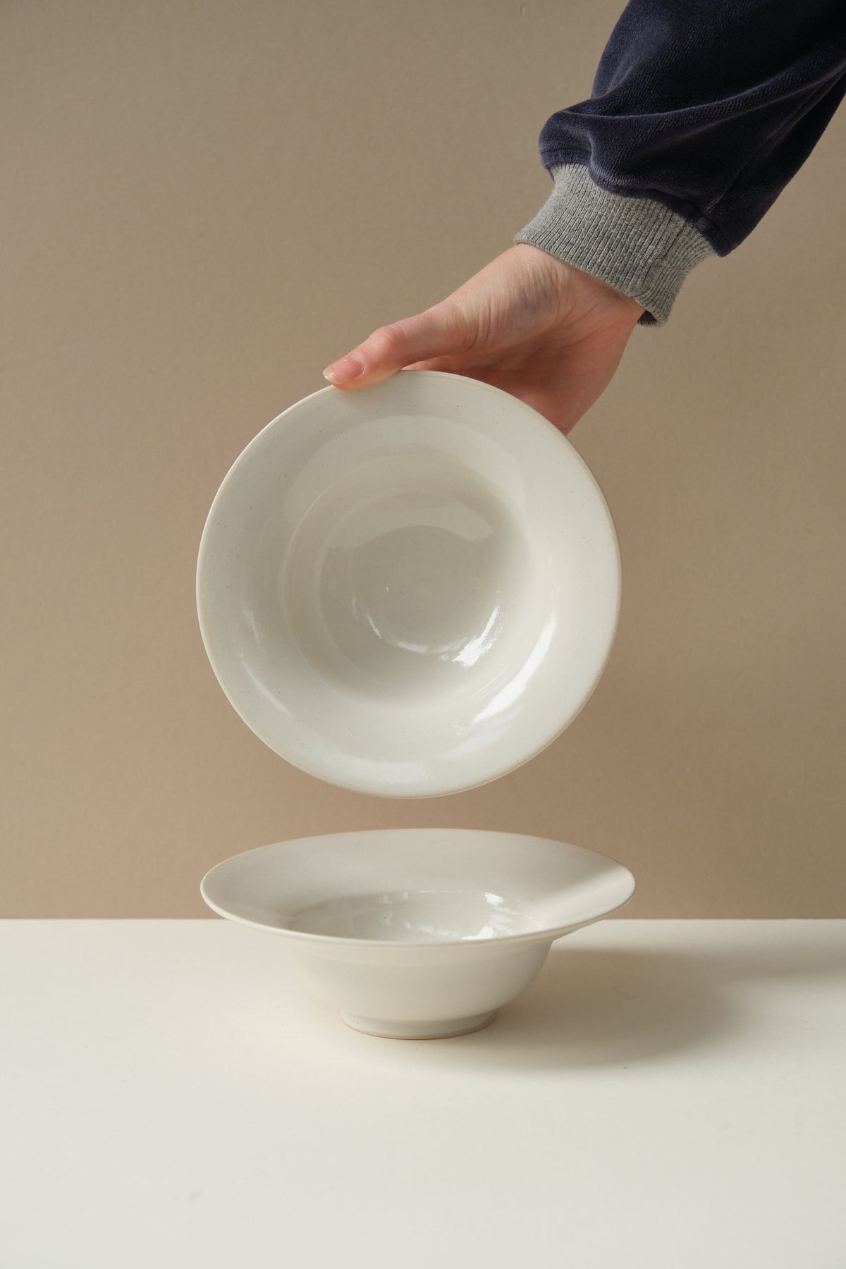 White Wide Rim Dessert Bowl by James Galbraith Kirkpatrick