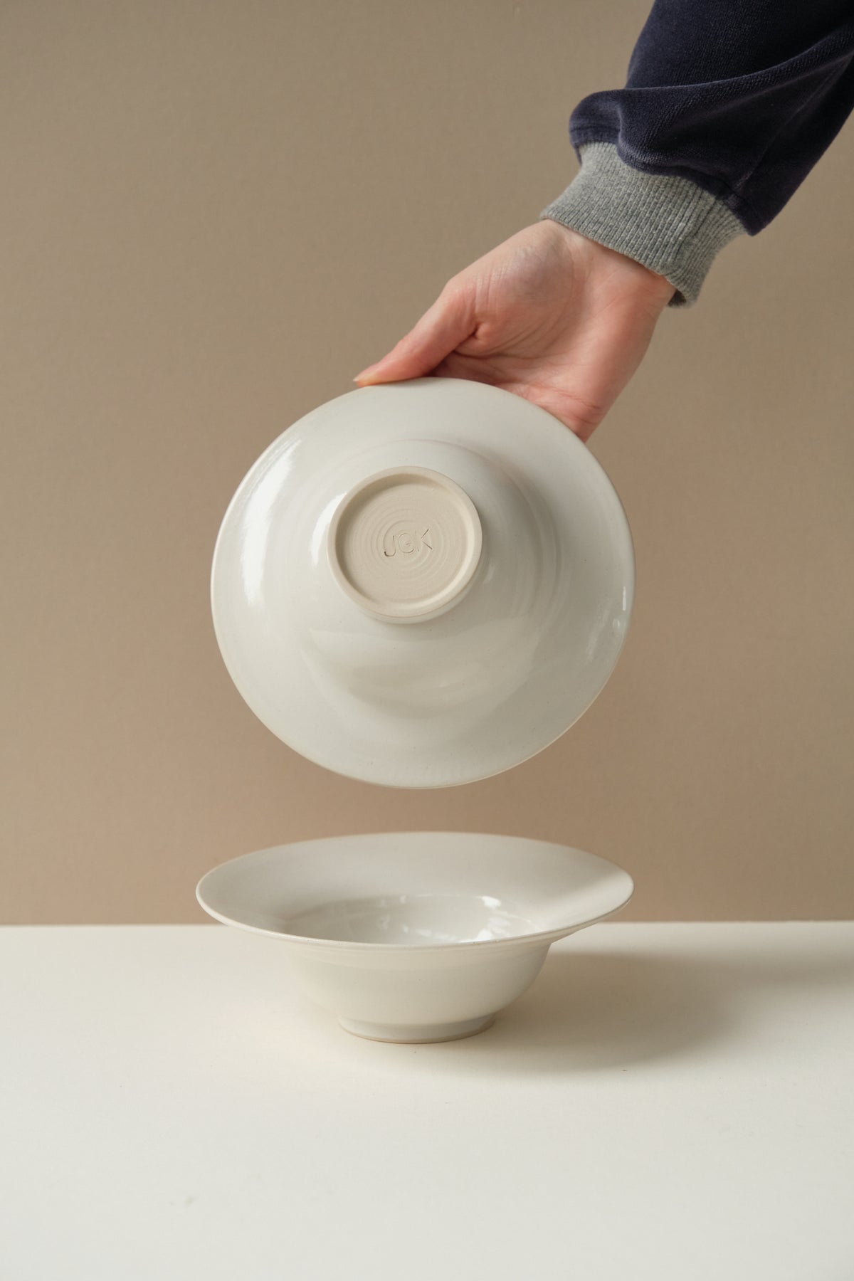 White Wide Rim Dessert Bowl by James Galbraith Kirkpatrick