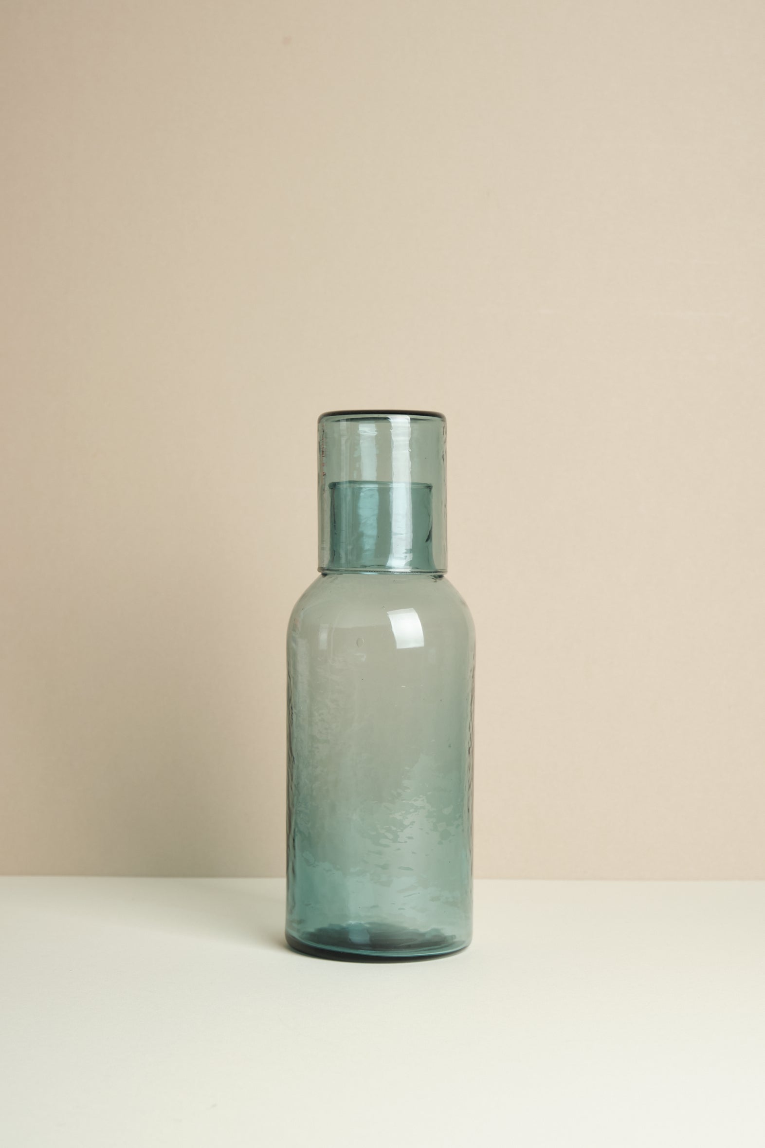 Hammered Glass Carafe & Cup