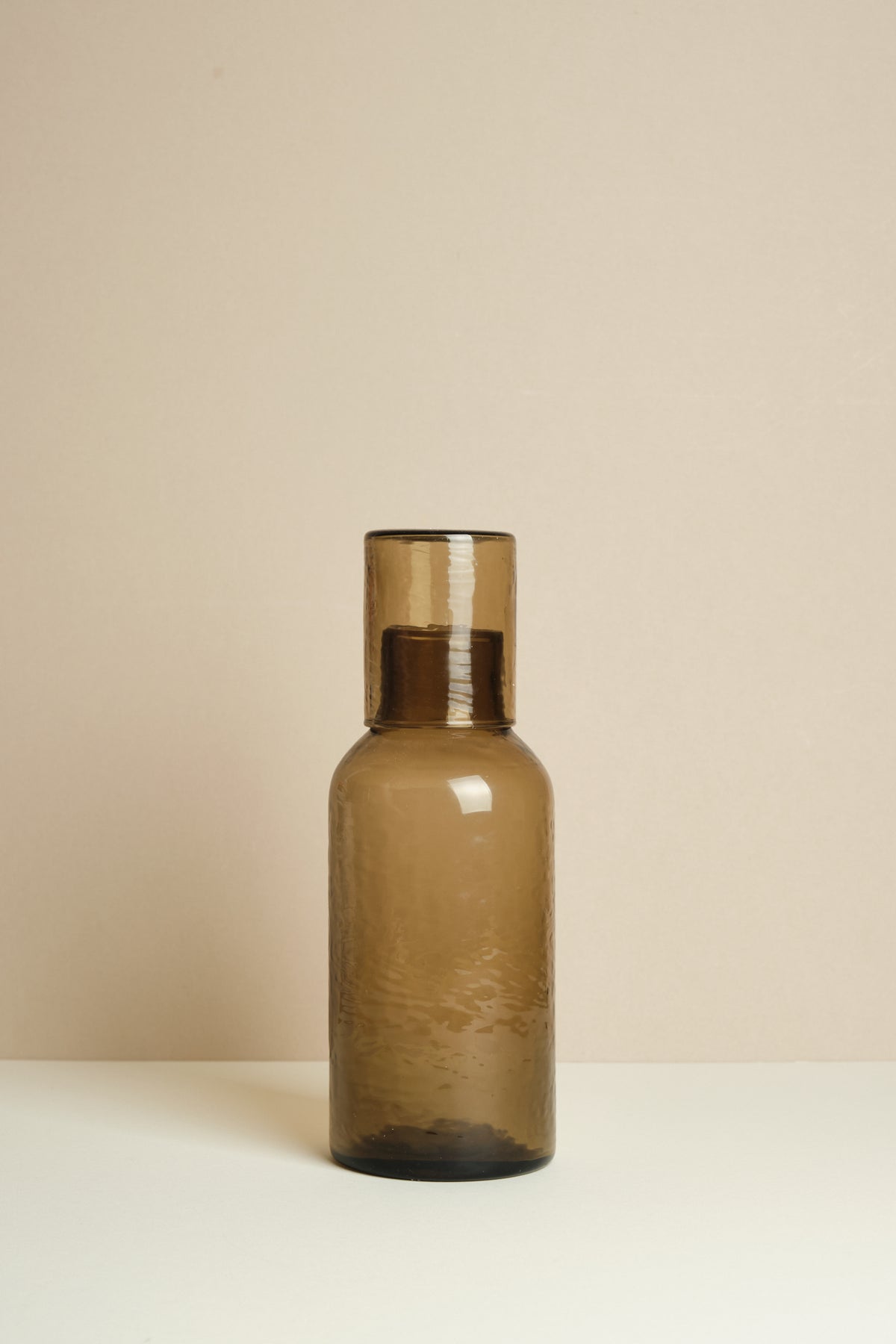 Hammered Glass Carafe & Cup