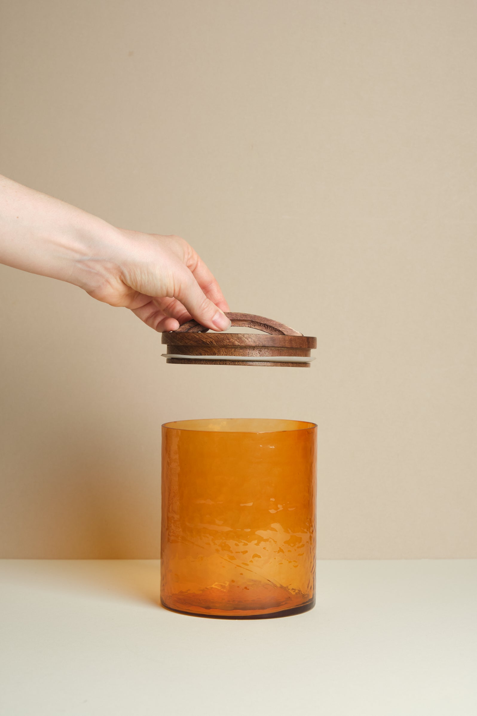 Small Hammered Glass Cannister