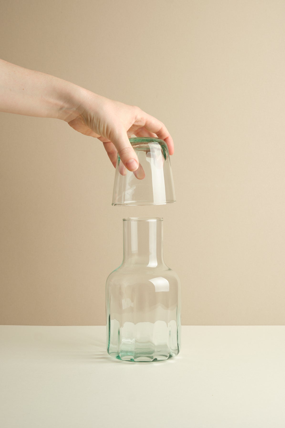 Recycled Glass Cup and Carafe Set