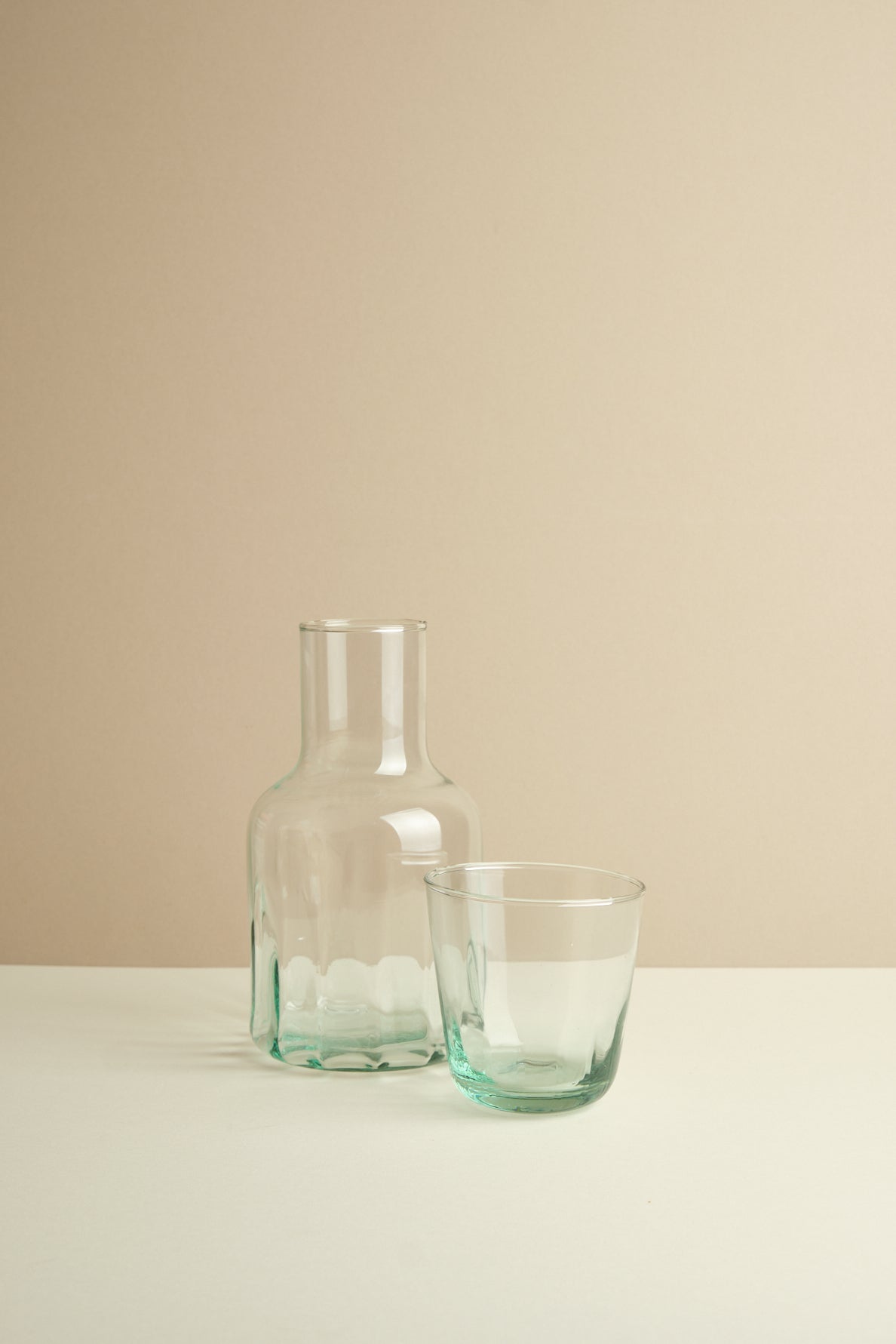 Recycled Glass Cup and Carafe Set