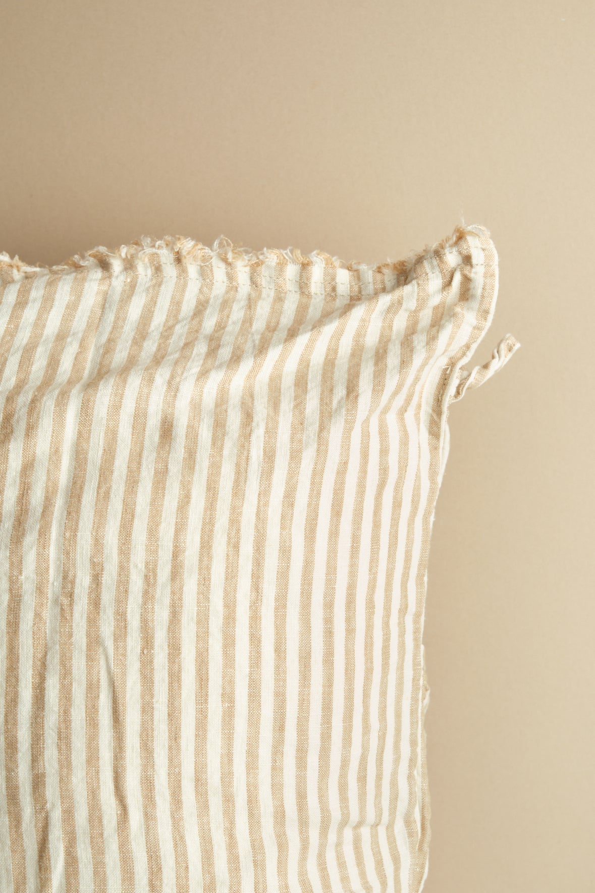 Beige Stripe Rectangular Cushion