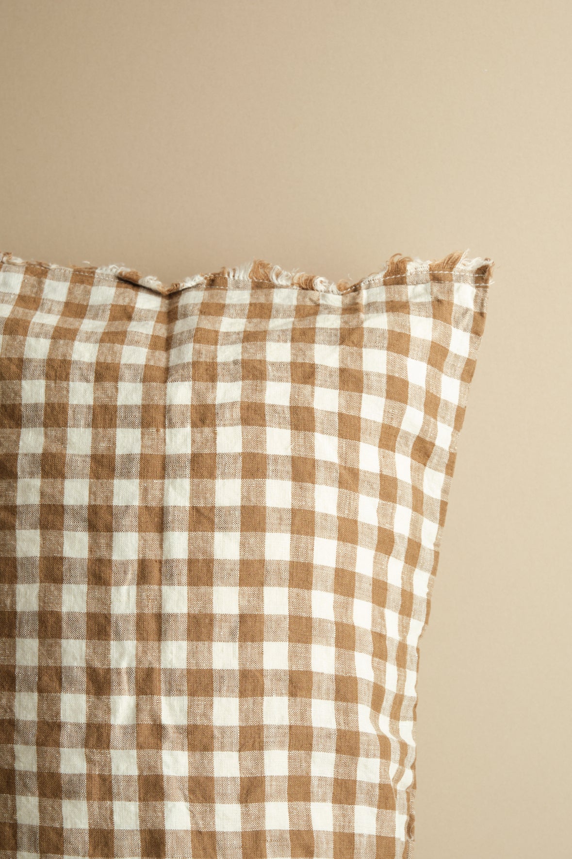 Frayed Edge Gingham Rectangular Cushion