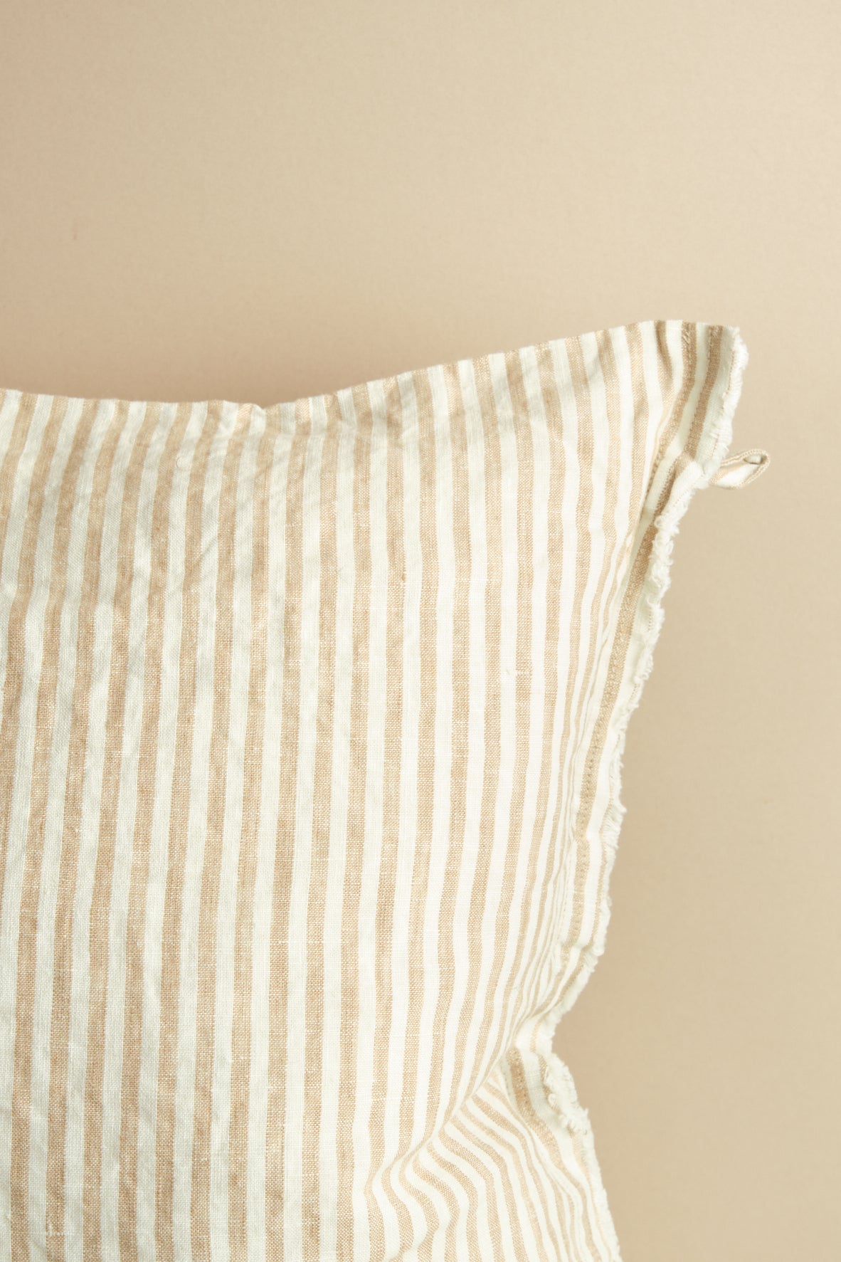 Beige Stripe Square Cushion