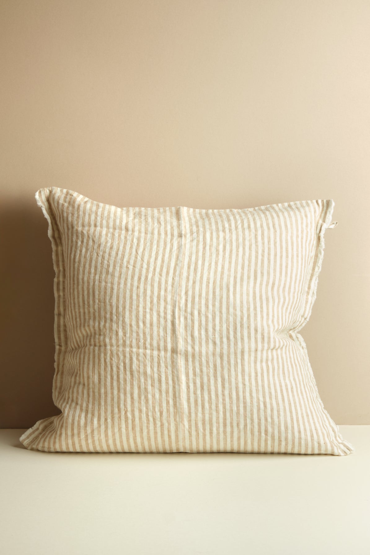 Beige Stripe Square Cushion