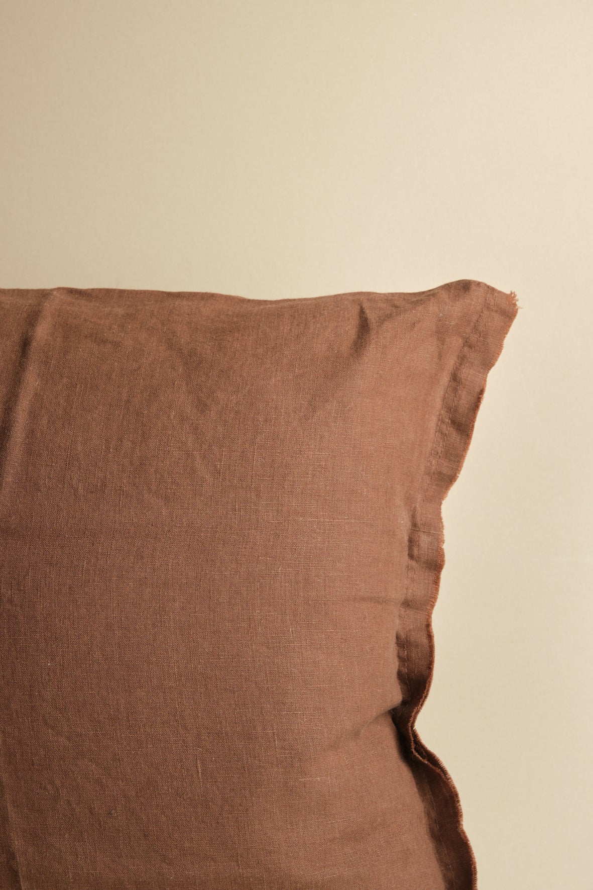 Chocolate Brown Square Linen Cushion