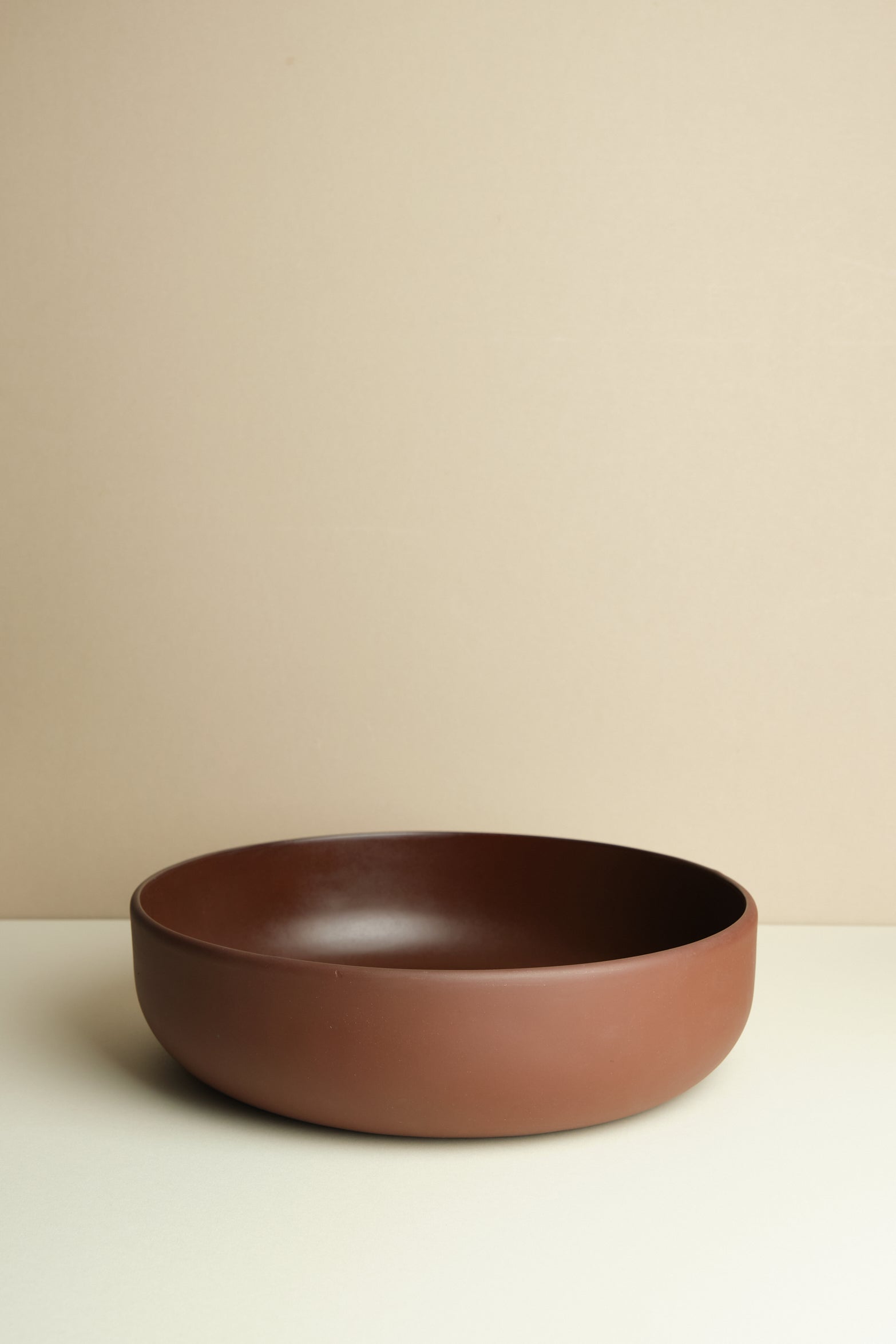 Deep Red Porcelain Serving Bowl