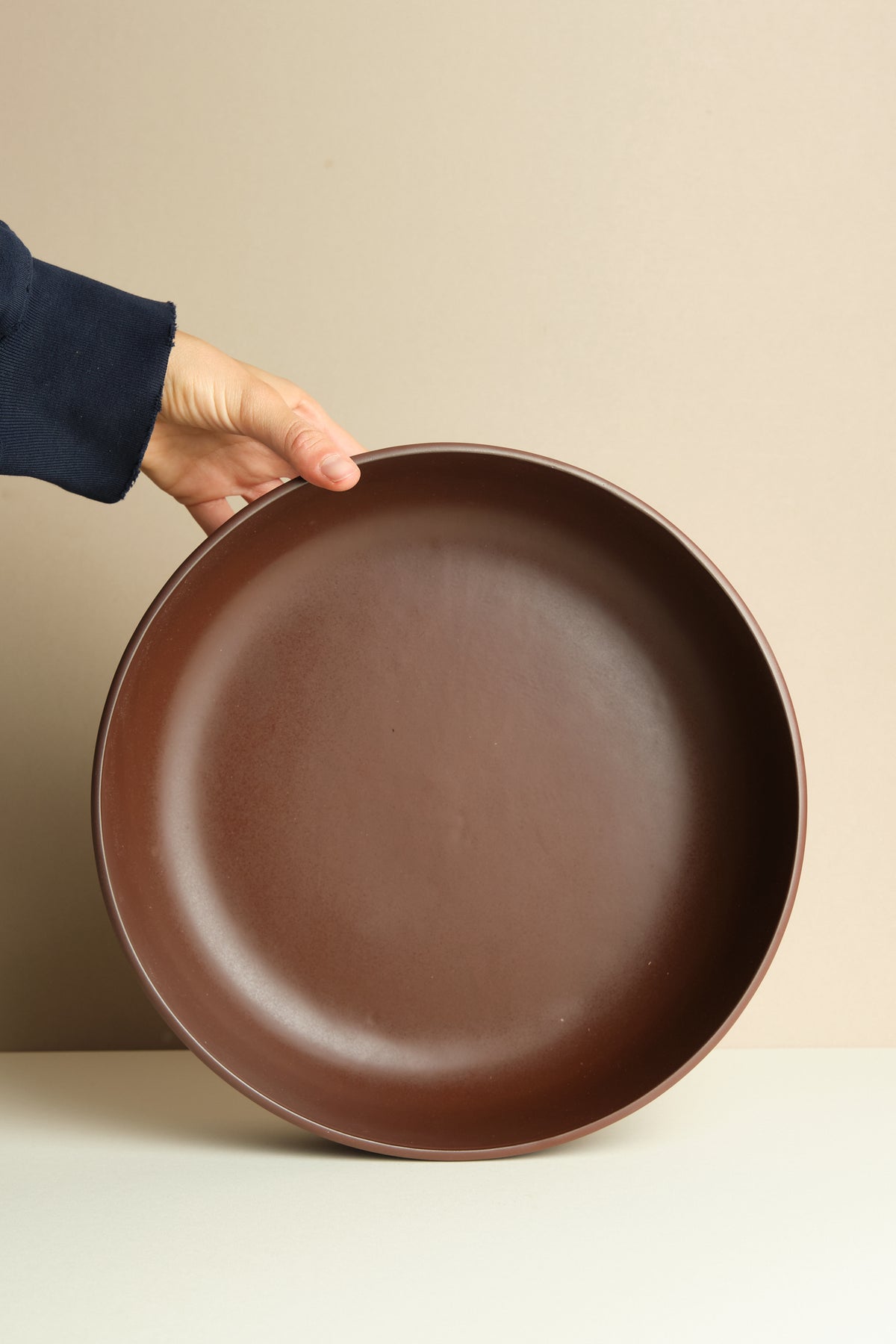 Deep Red Porcelain Serving Bowl