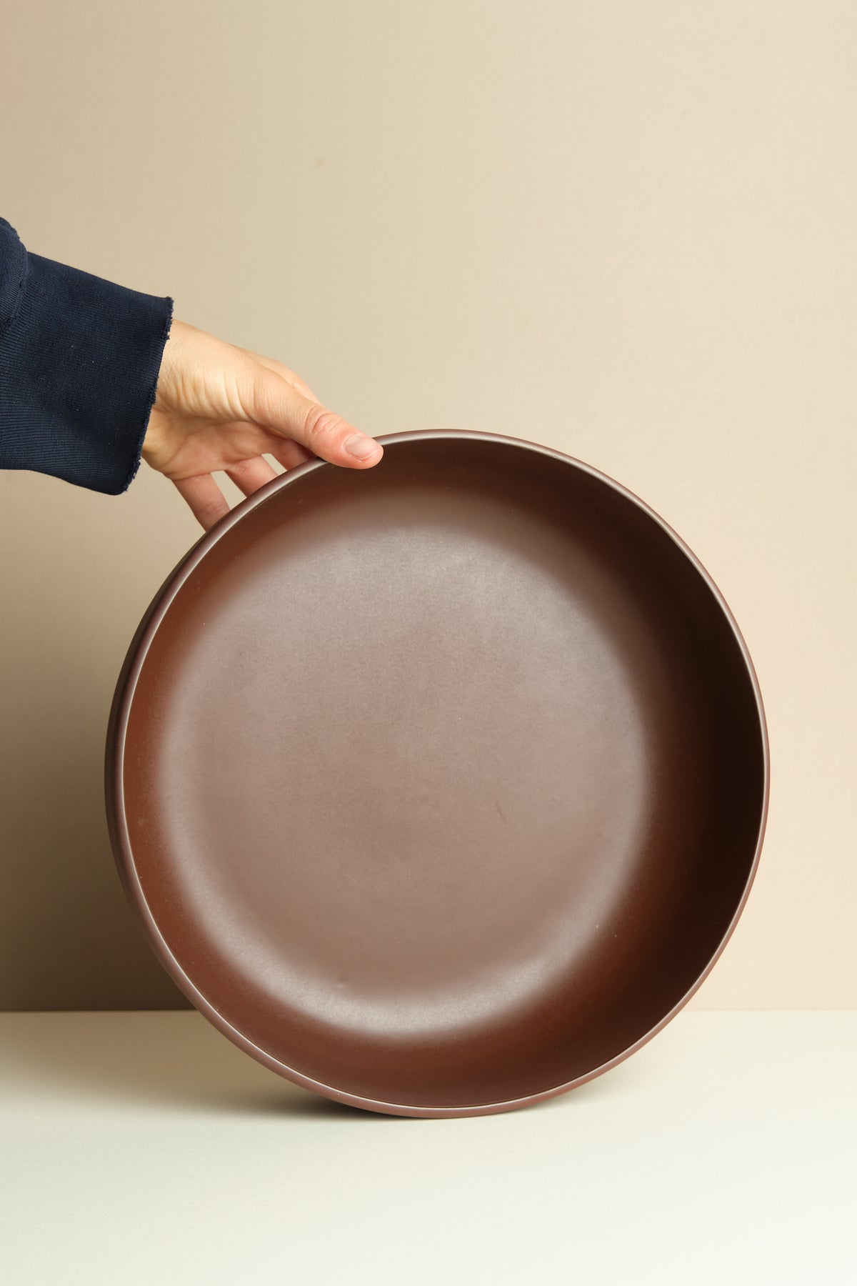 Deep Red Porcelain Serving Bowl