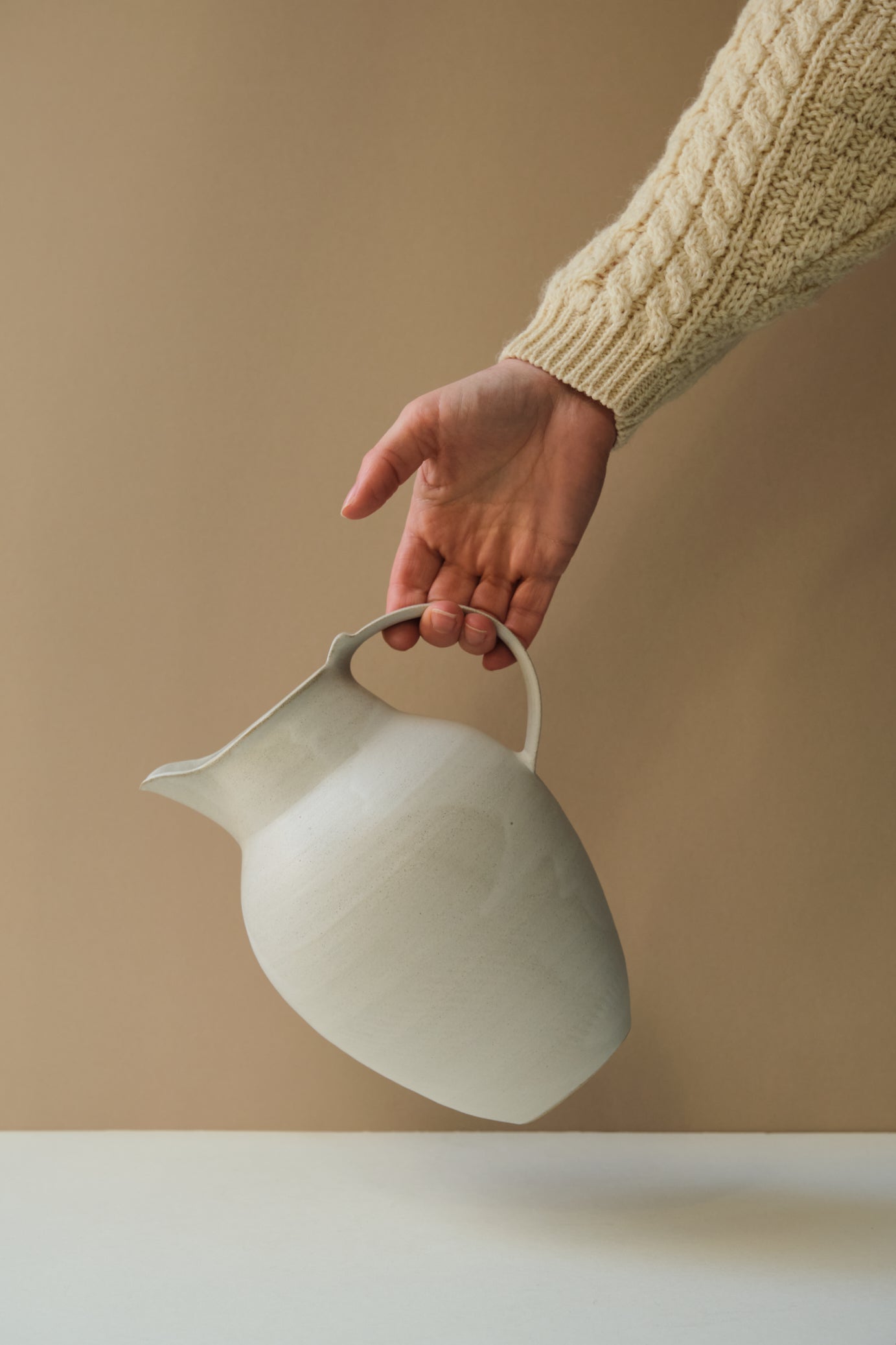 Matt White Water Jug by Jo Marland