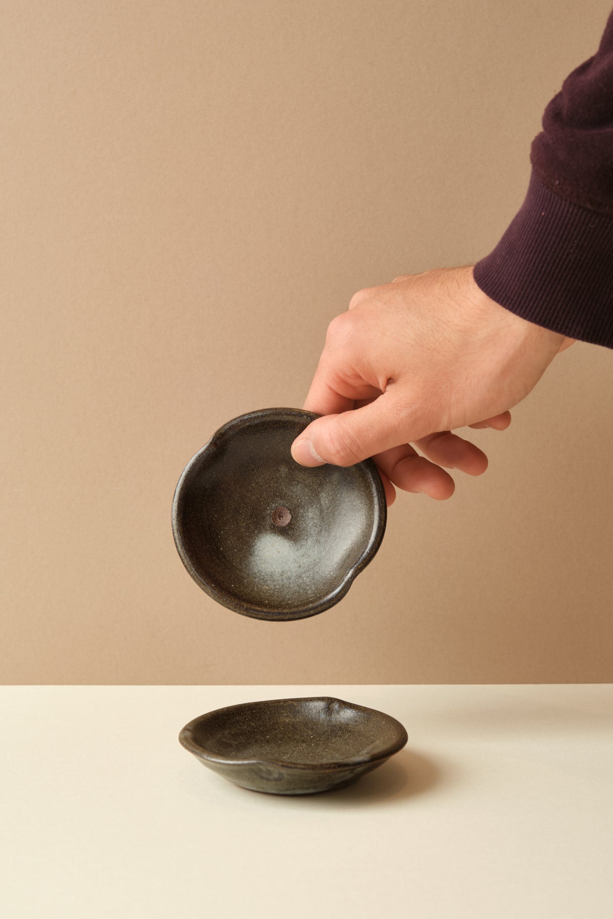 Dark Glaze Incense Holder