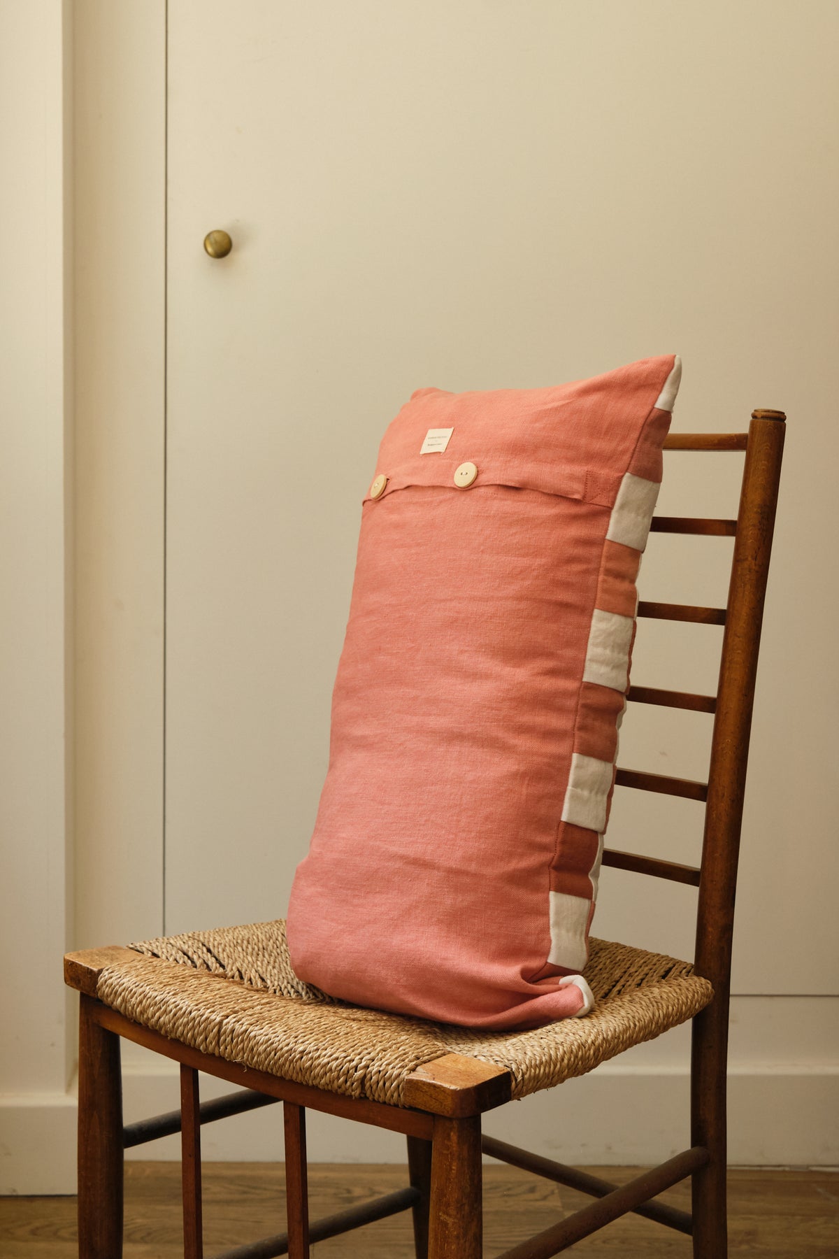 Terracotta Check Rectangular Handmade Cushion