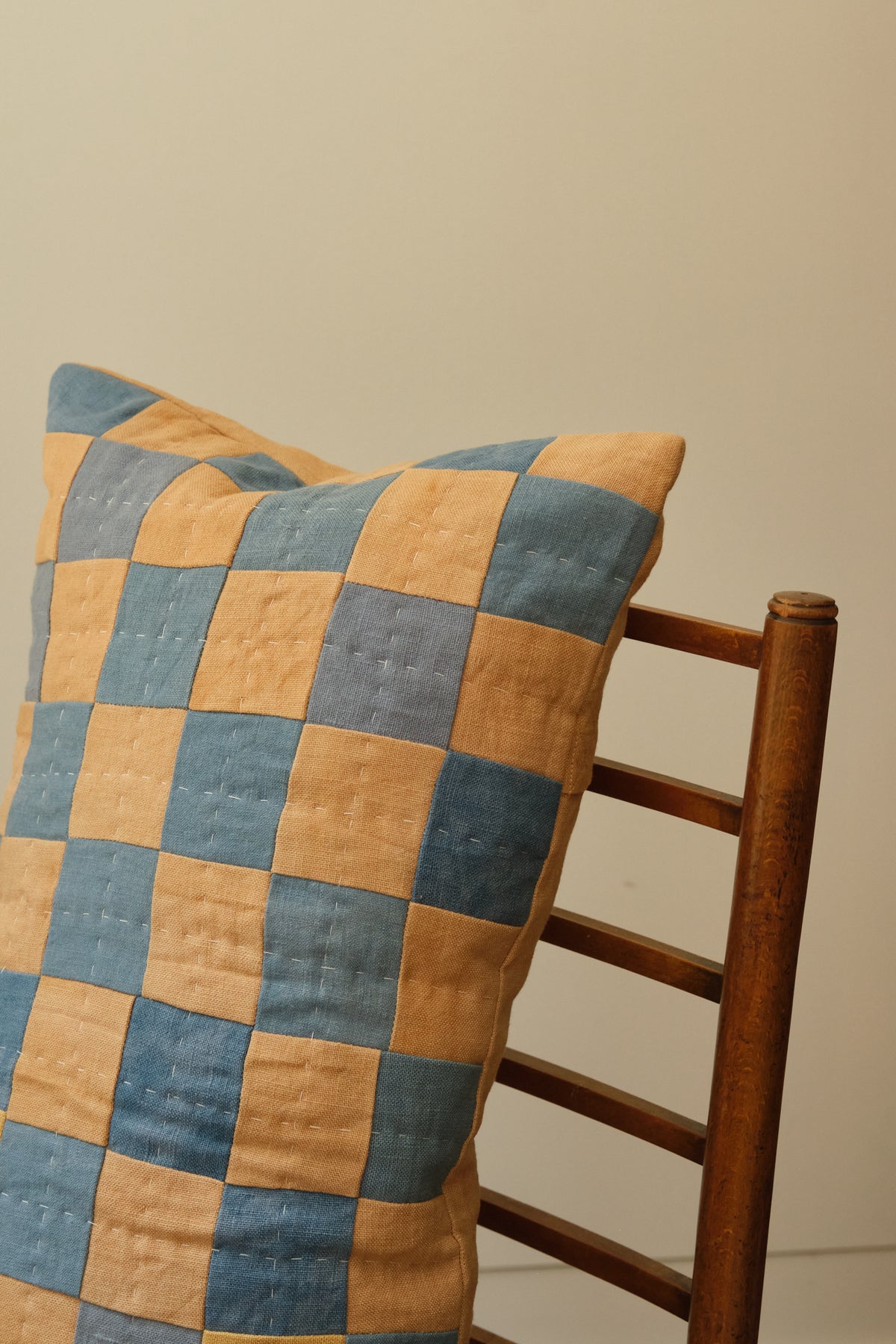 Sand Check Rectangular Handmade Cushion