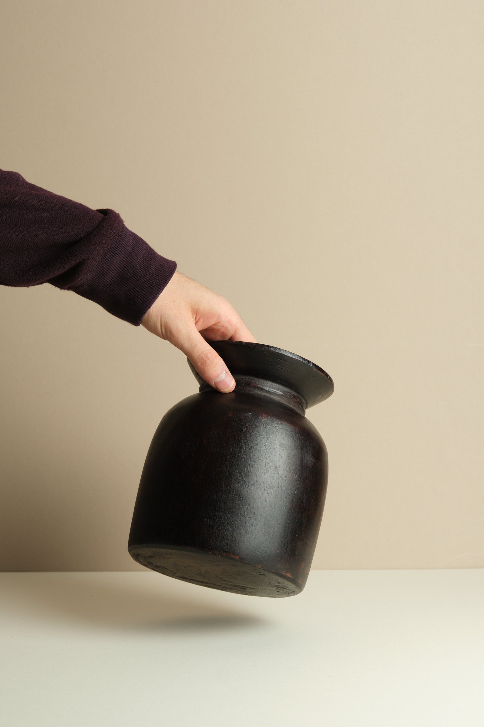 Vintage Wooden Oil Pots
