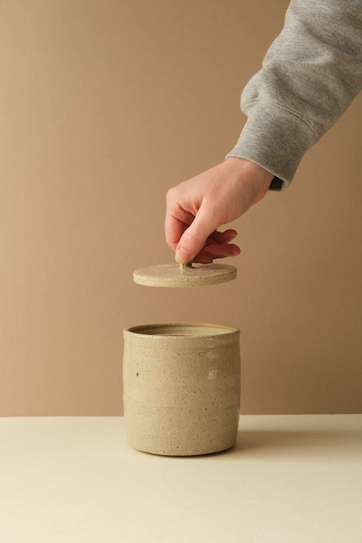 Sand Ceramic Cannister
