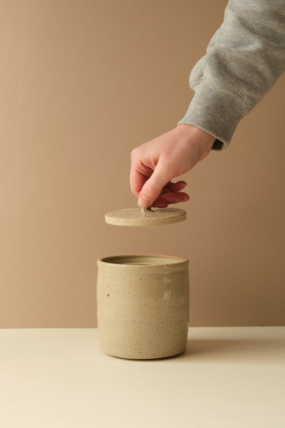 Sand Ceramic Cannister by Grace McCarthy