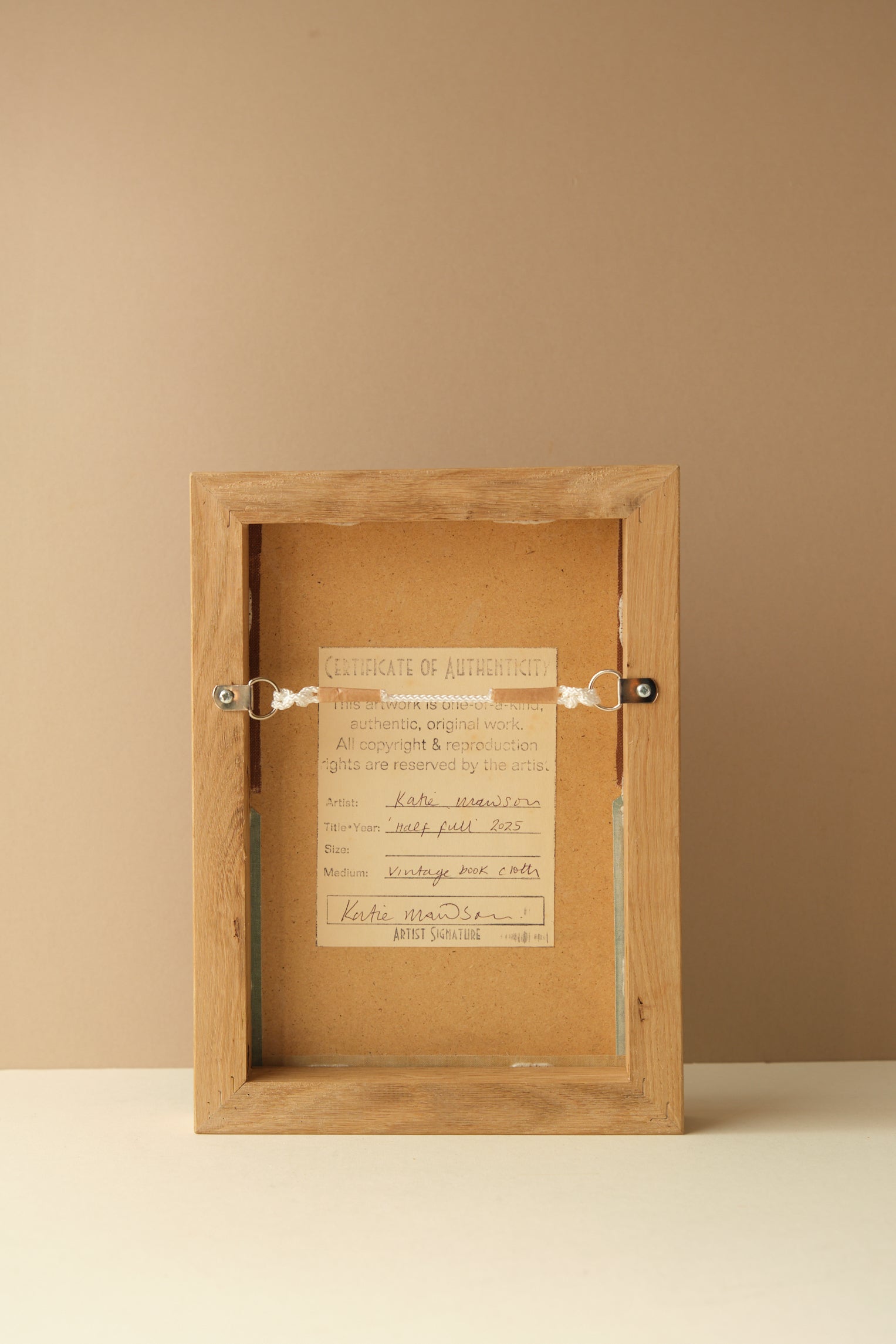 Vintage Book Cloth Artwork - Half Full