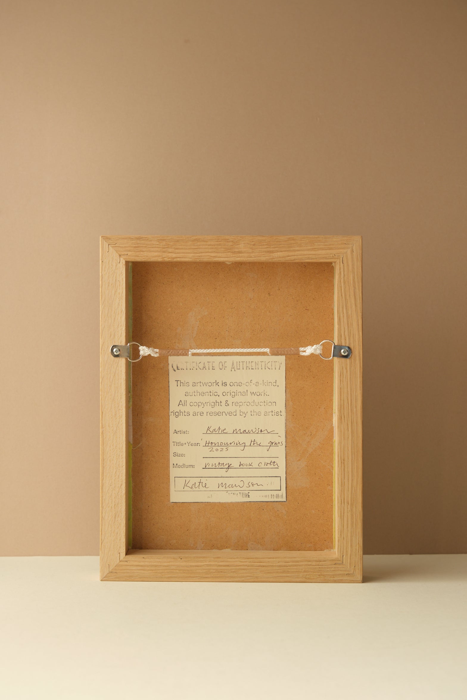 Vintage Book Cloth Artwork - Honouring the Grass