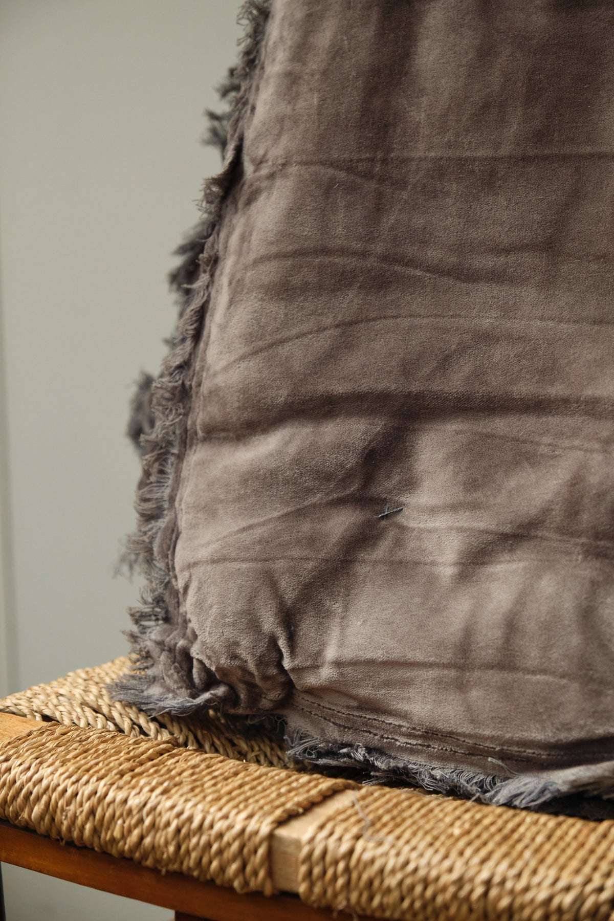 Olive Padded Velvet Throw