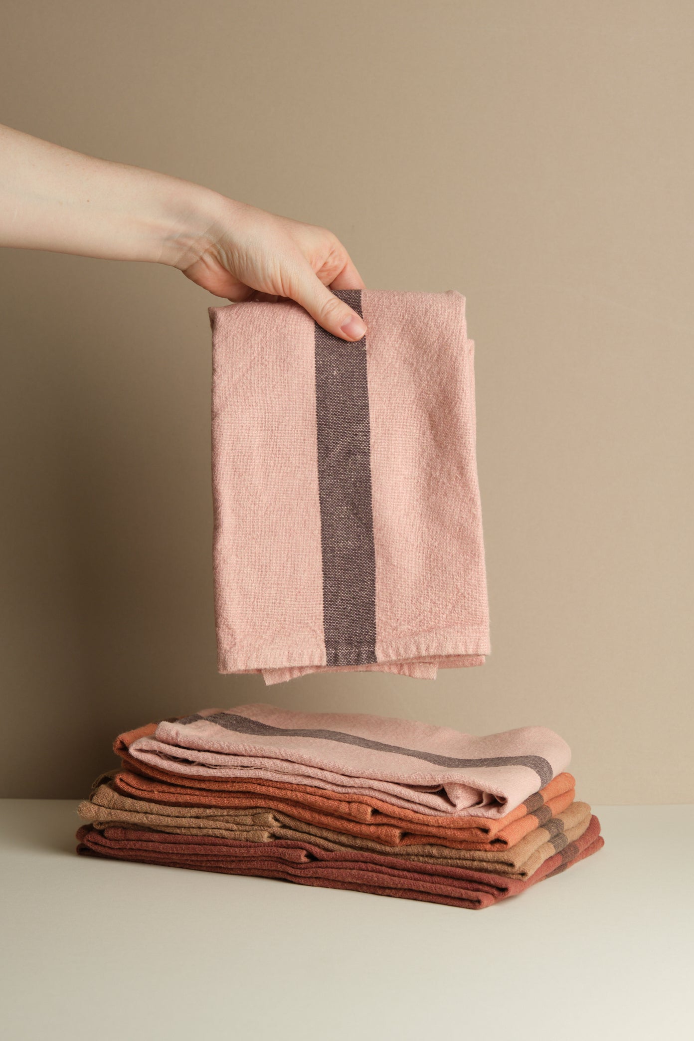 Autumn Stripe Linen Tea Towel