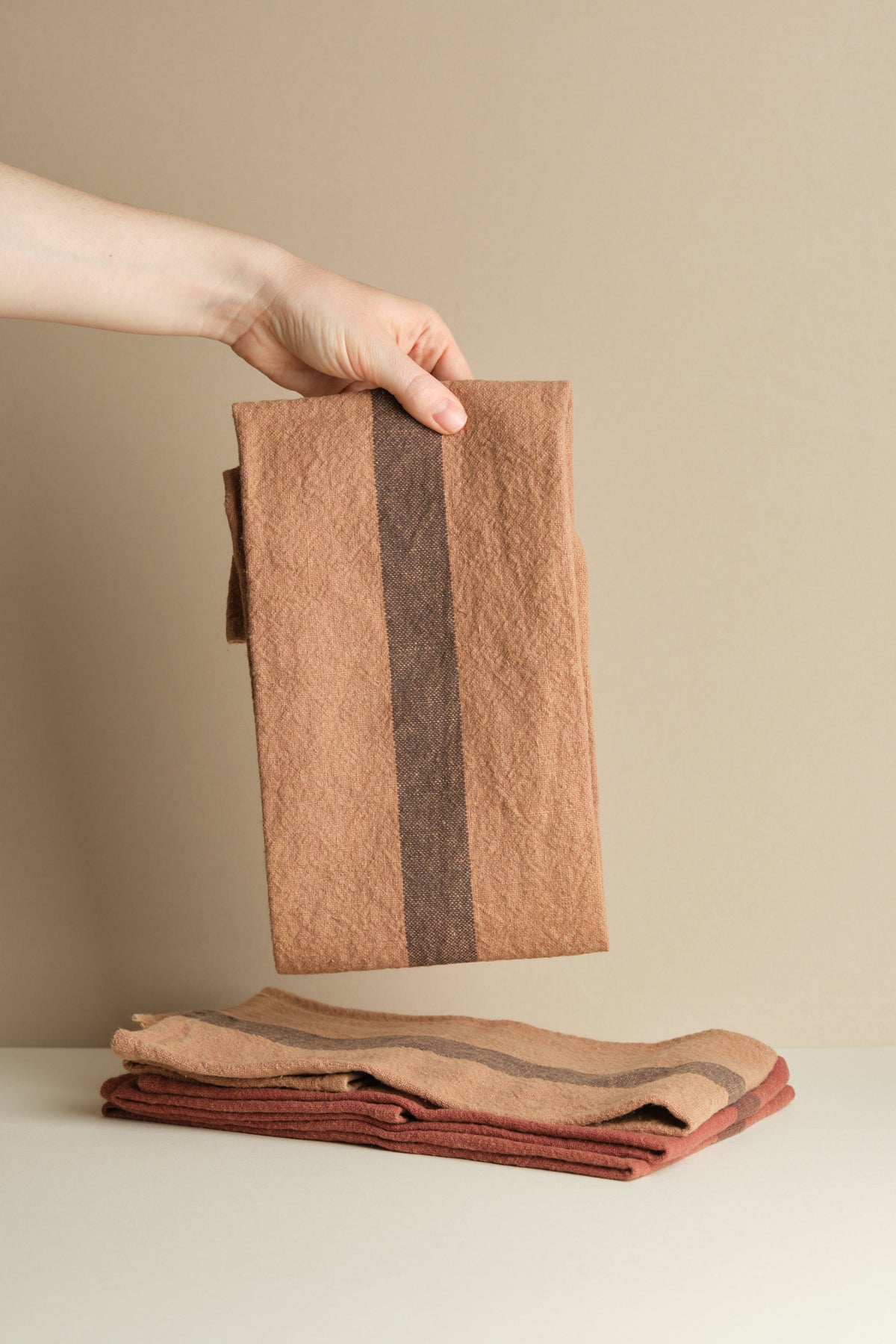 Autumn Stripe Linen Tea Towel