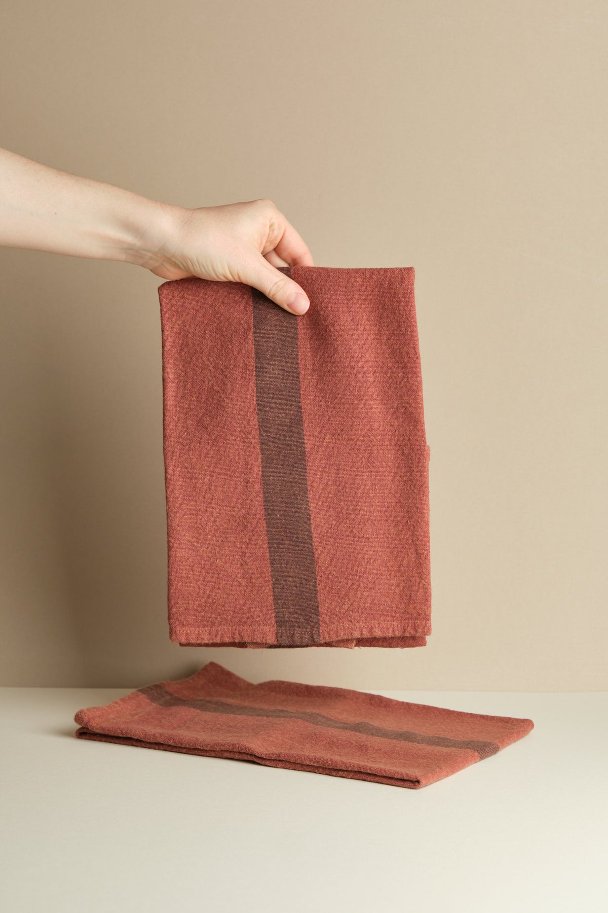 Autumn Stripe Linen Tea Towel