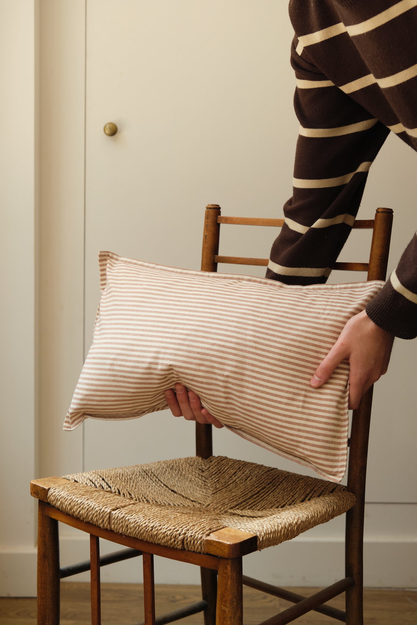 Beige Stripe Cushion
