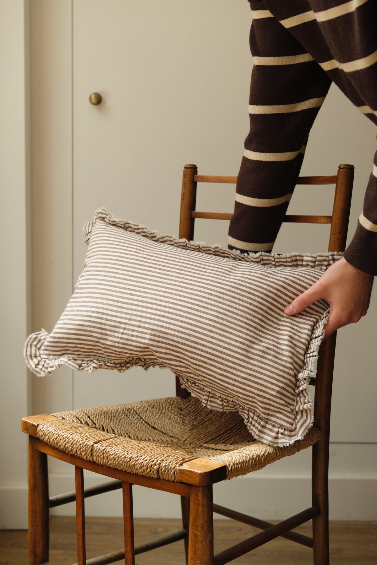 Ruffle Stripe Cushion