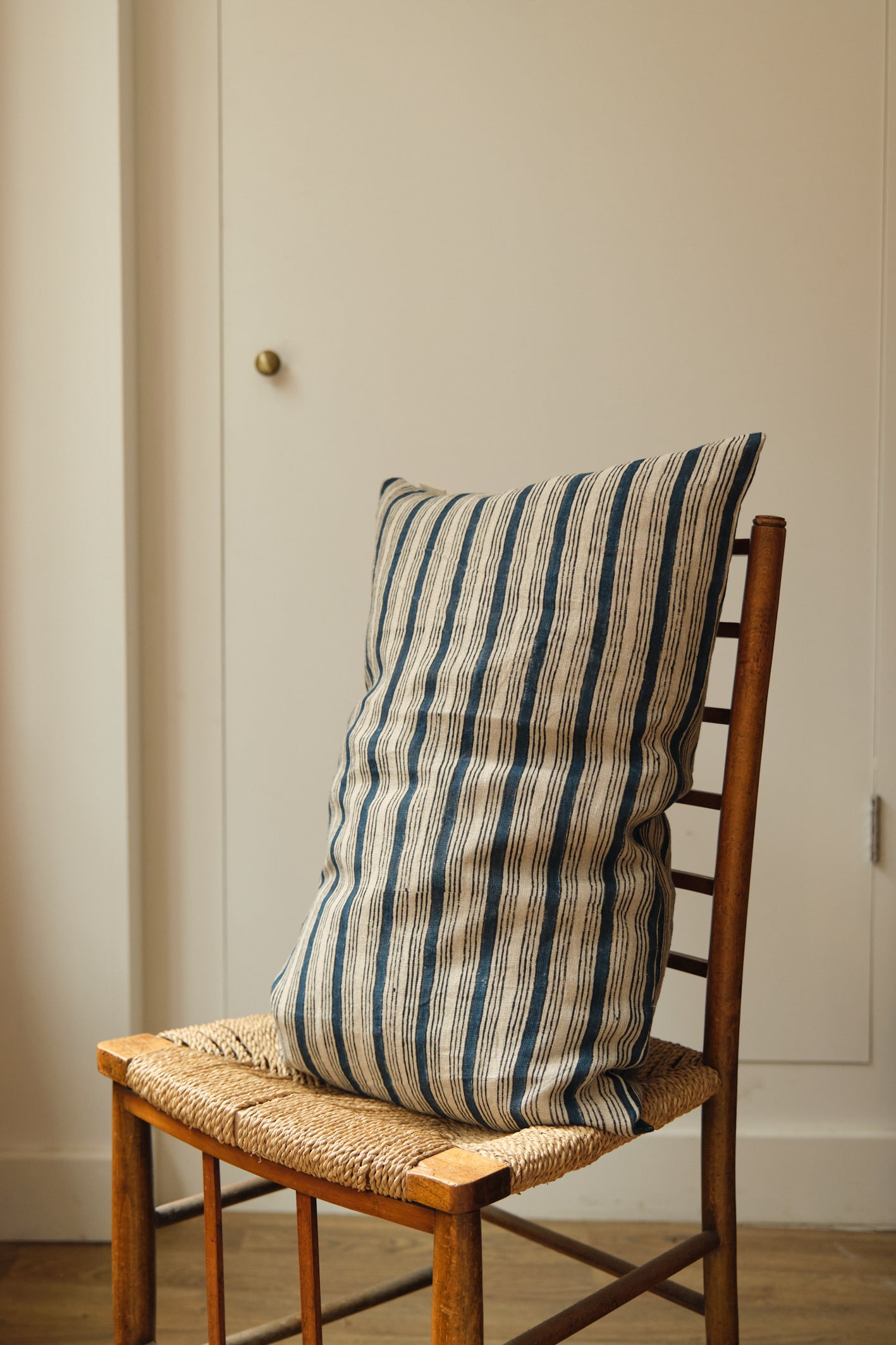 Navy Stripe Rectangular Cushion *PREORDER