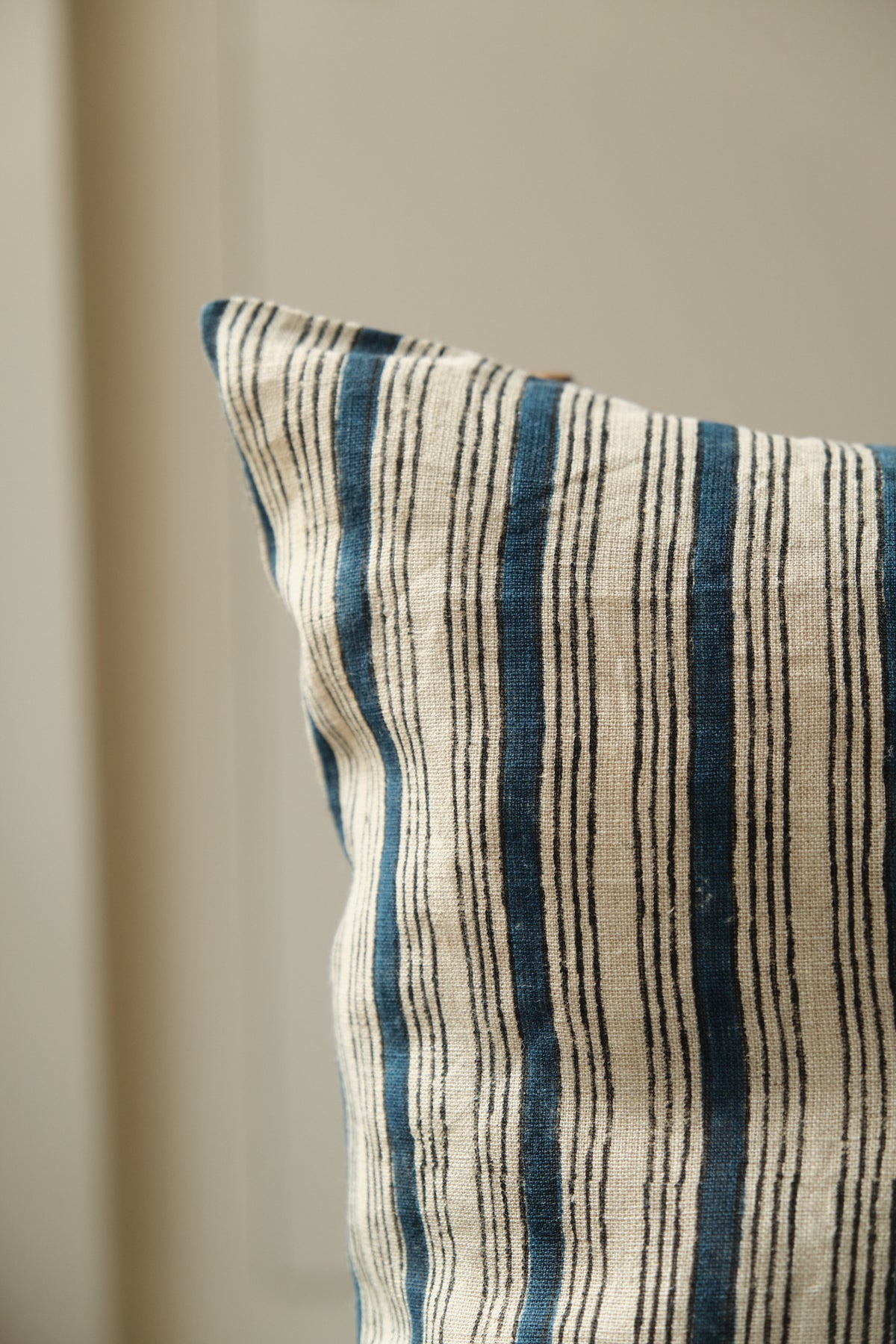 Navy Stripe Rectangular Cushion