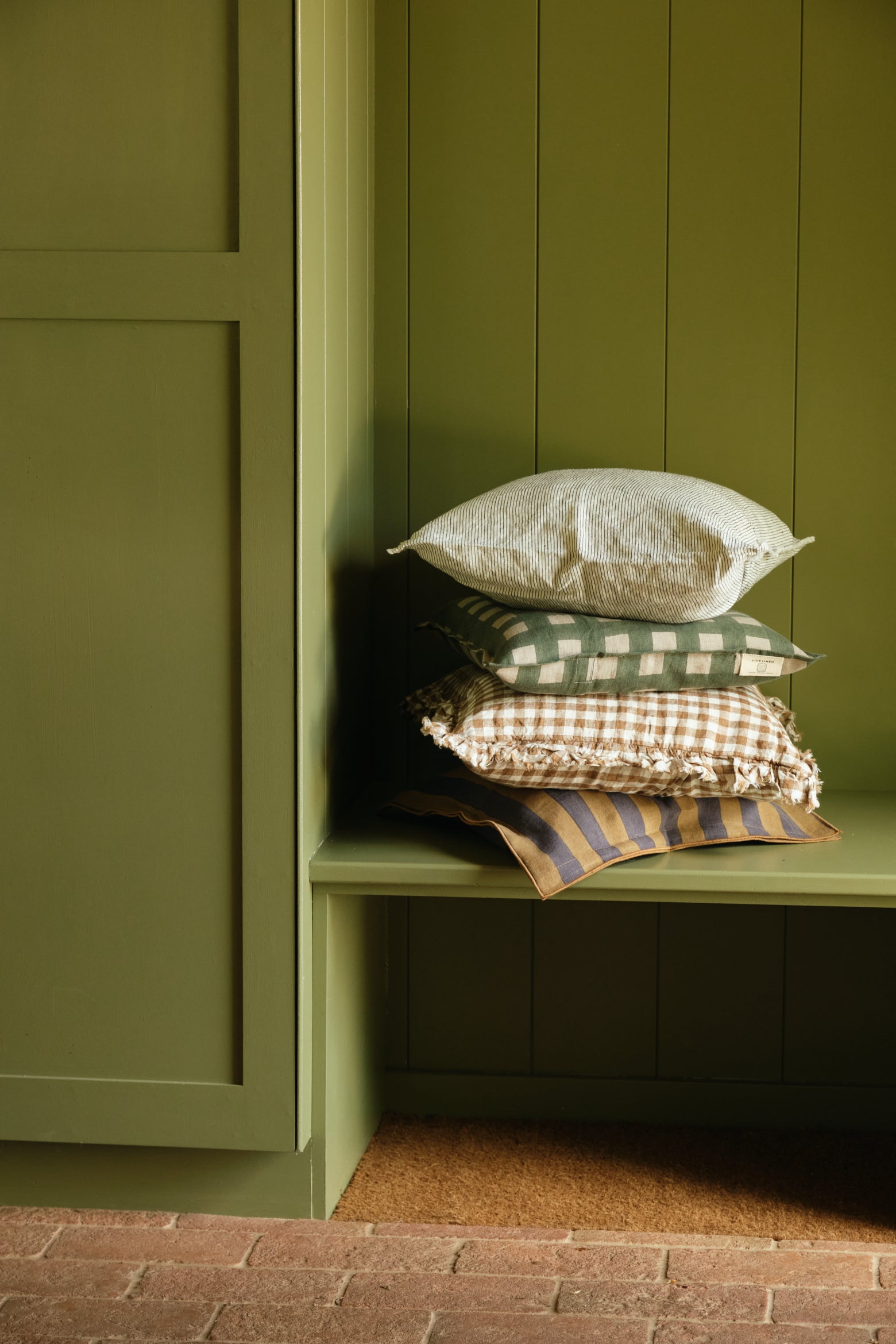 Block Print Grid Cushion