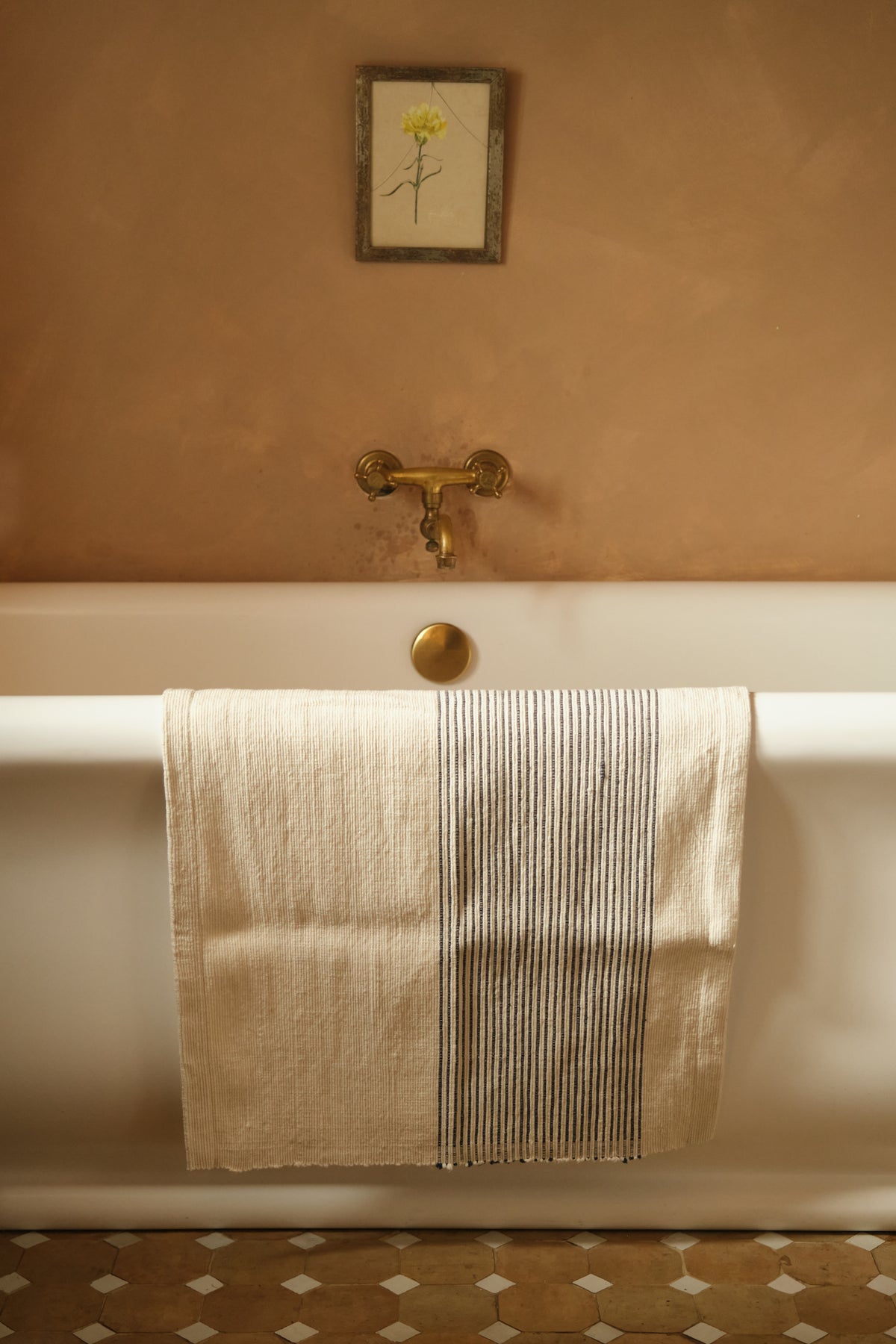 Blue Stripe Cotton Bath Mat 01