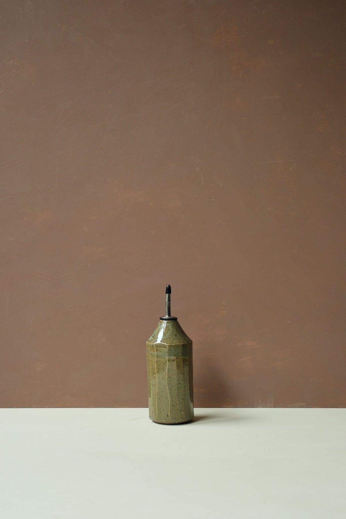 Carved Ceramic Oil Bottle - Scree Ceramics