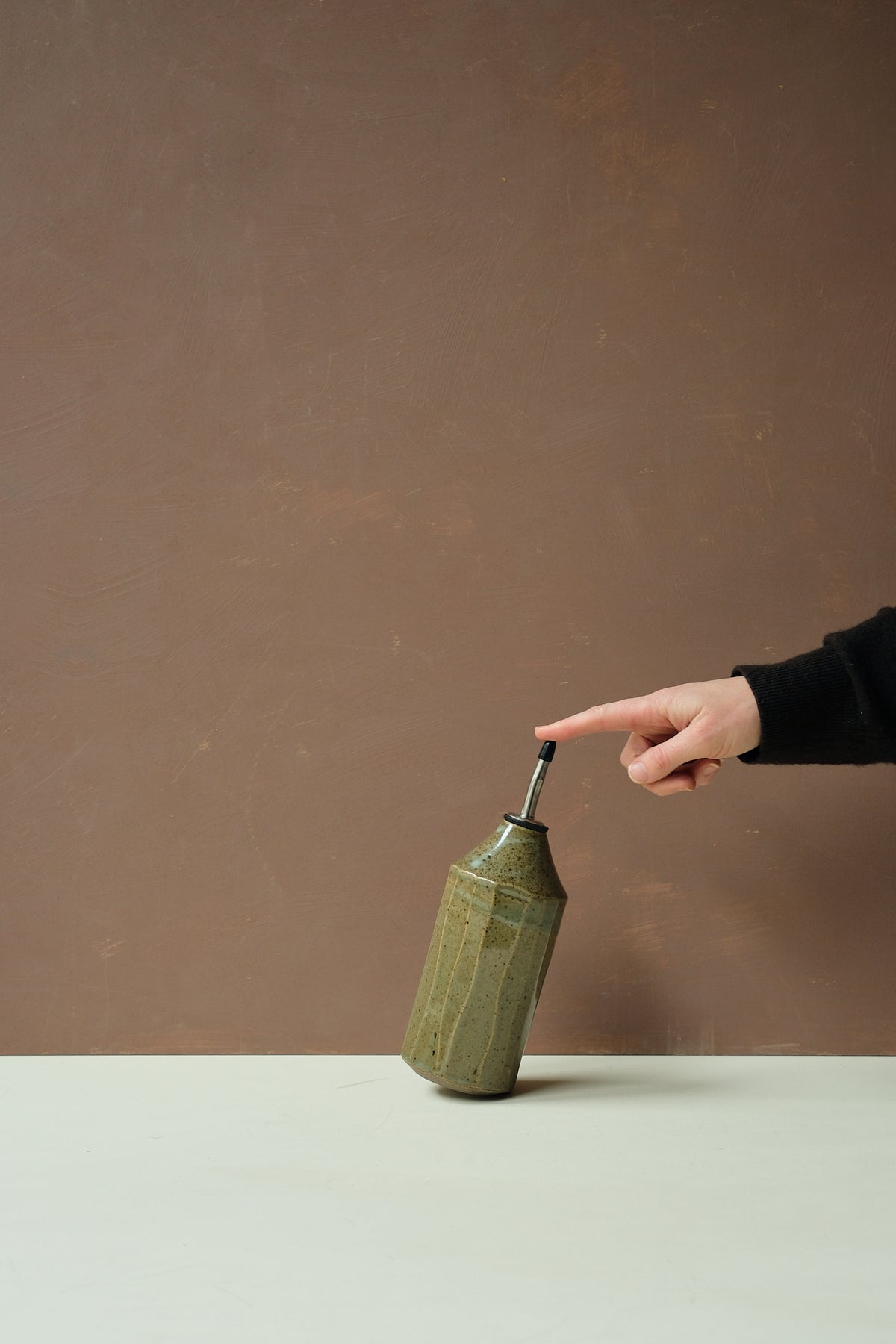 Carved Ceramic Oil Bottle