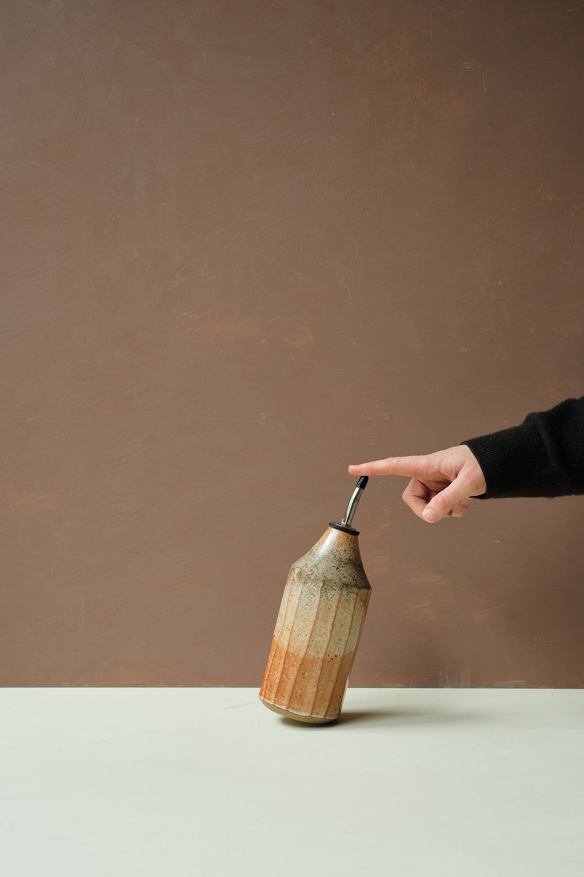 Carved Ceramic Oil Bottle