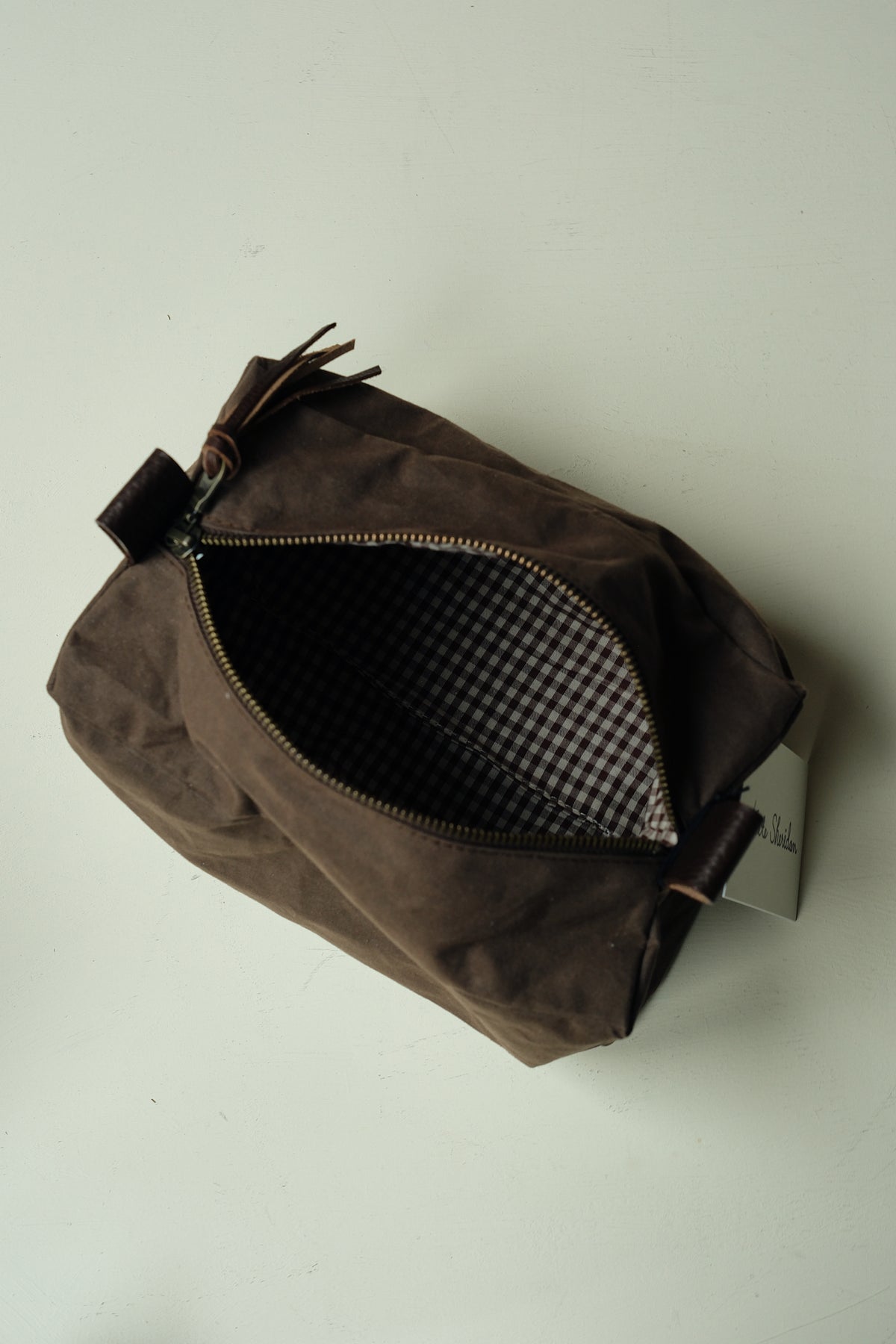 Waxed Cotton Washbag