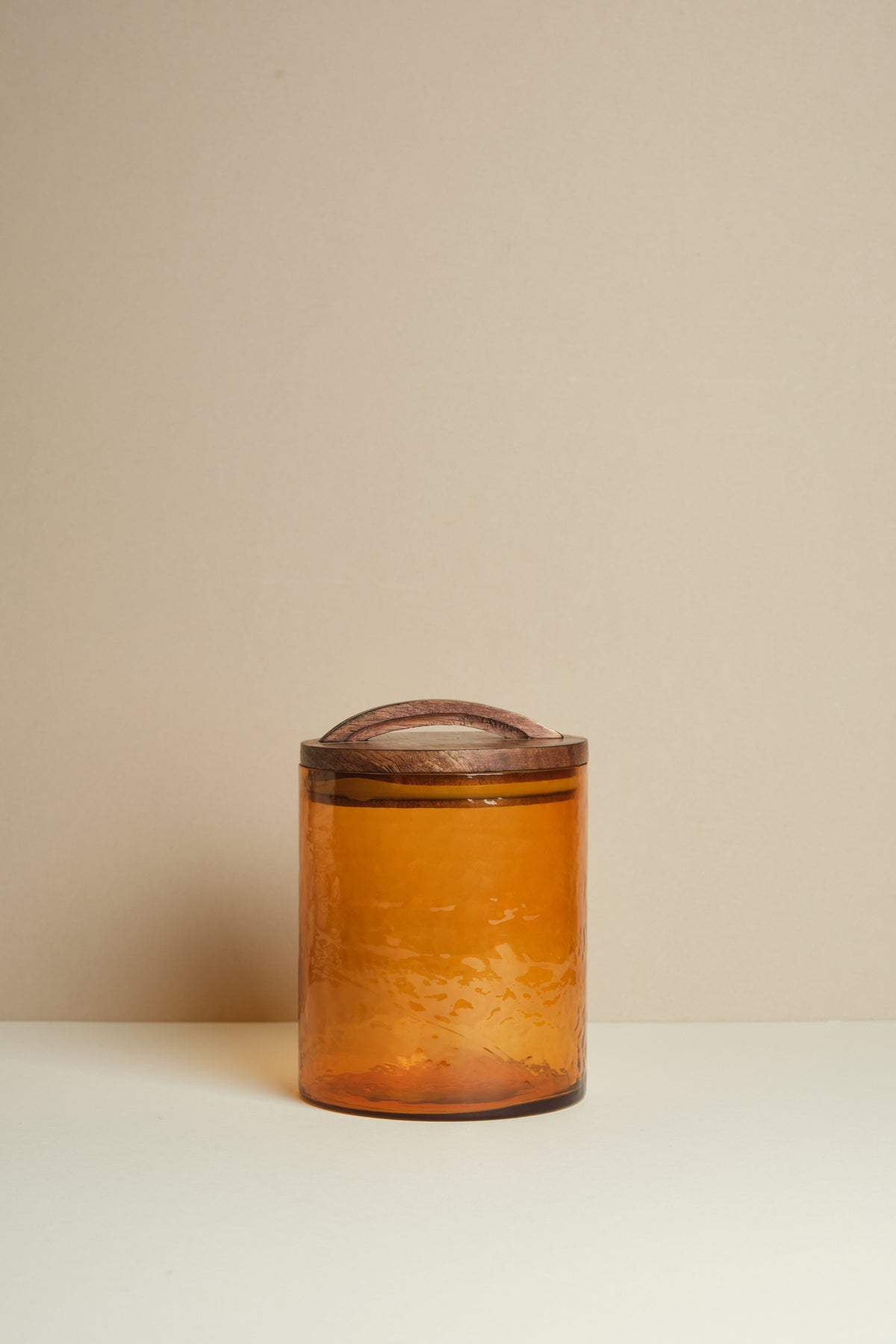 Small Hammered Glass Cannister