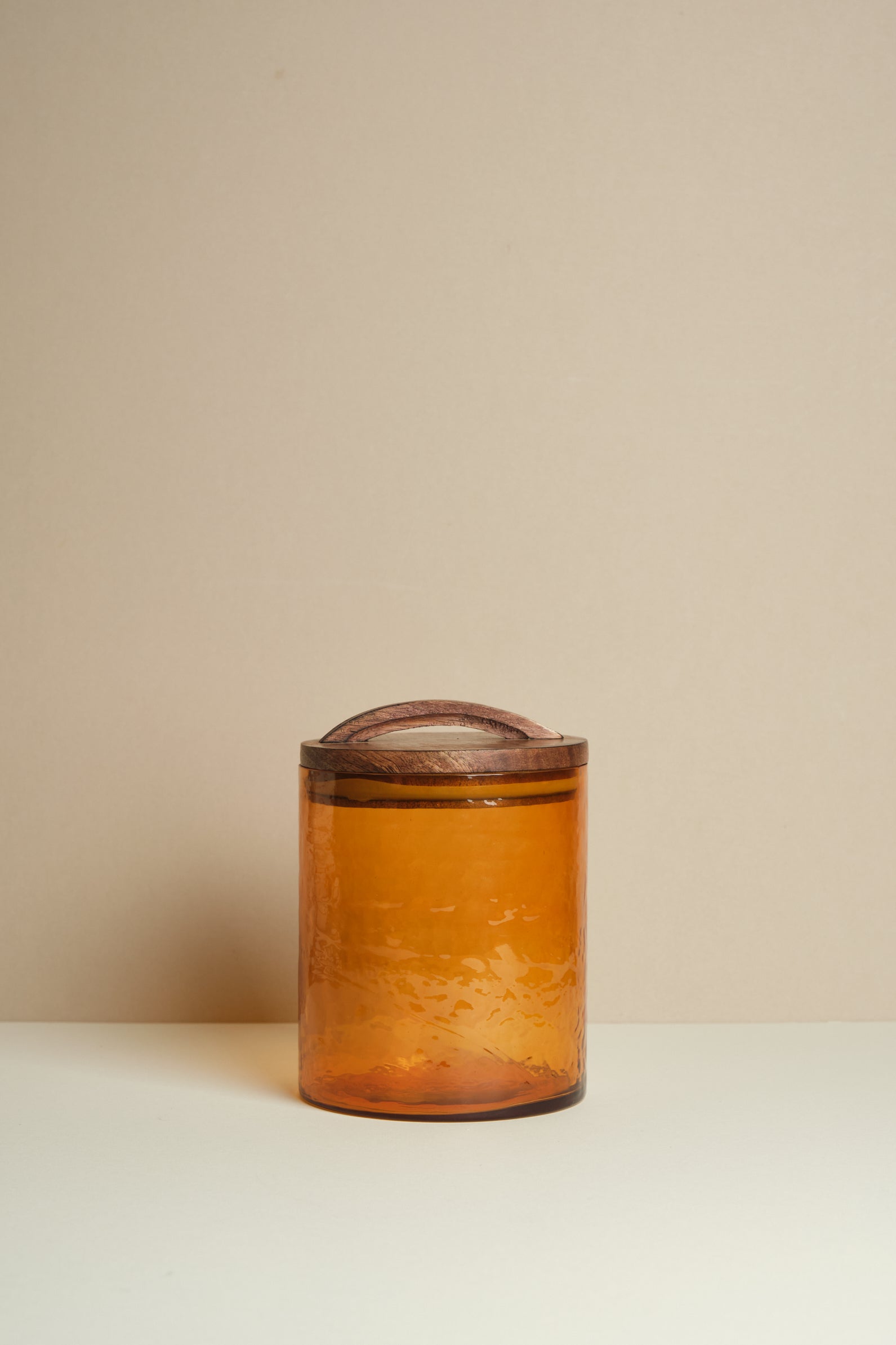Small Hammered Glass Cannister