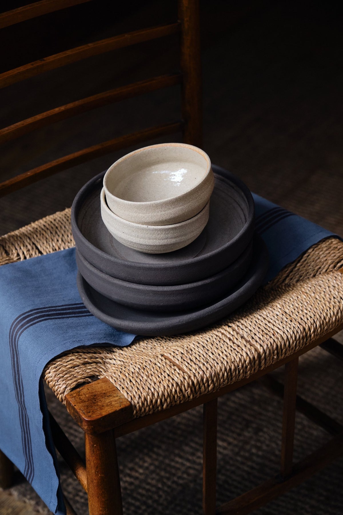 Thick Linen Stripe Tea Towel